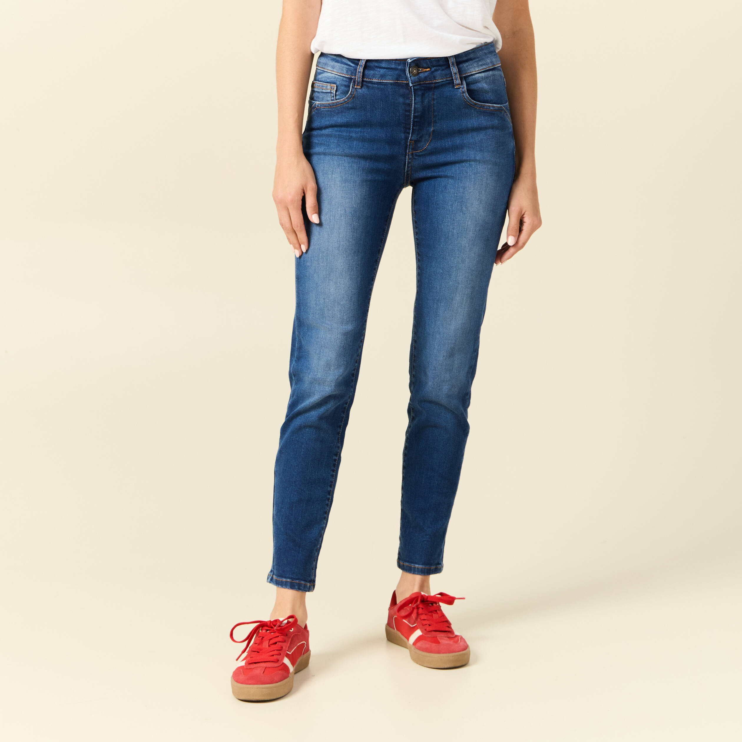 jeans slim 78eme denim stone femme Jeans slim 7/8ème denim stone femme