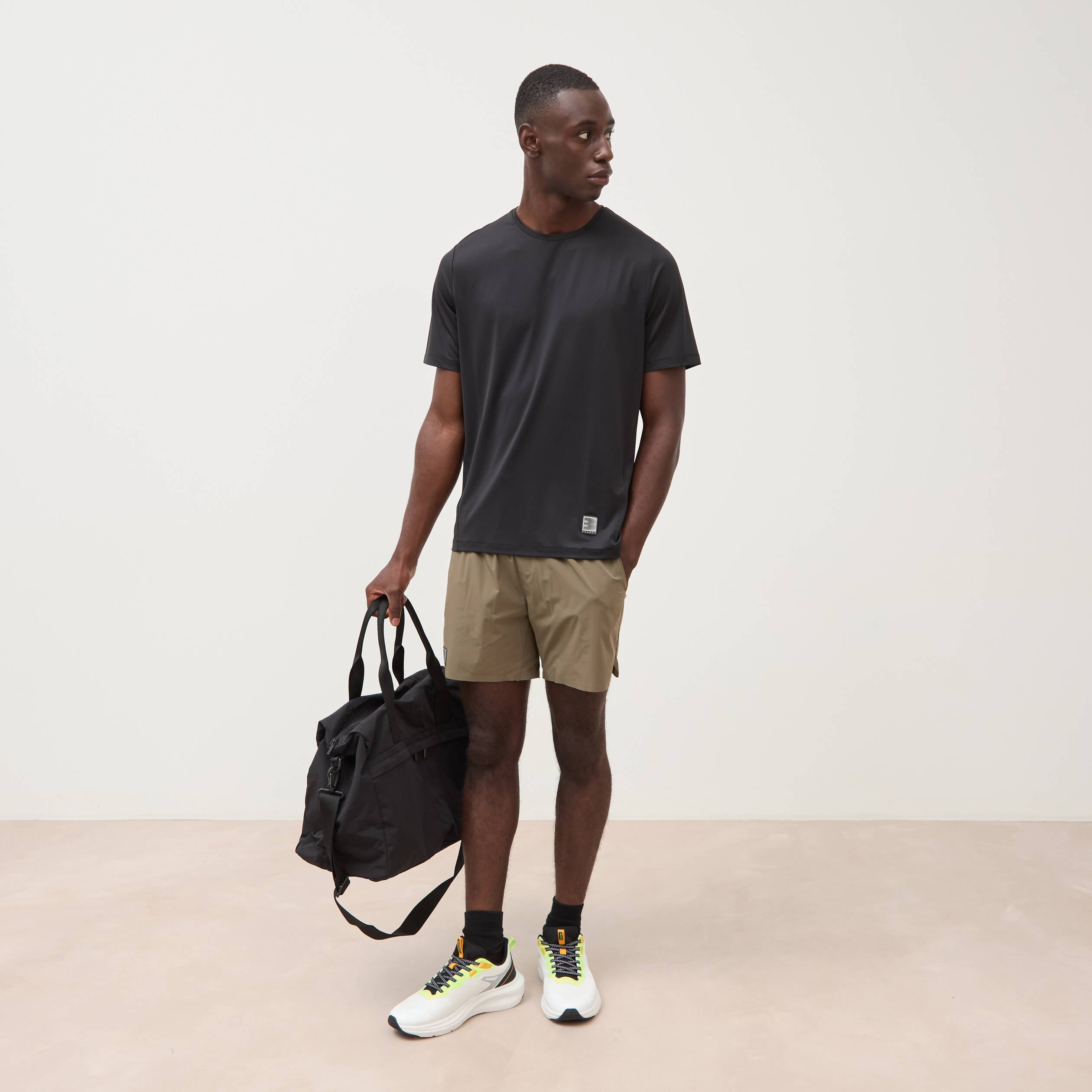 Short doubl&eacute; taupe homme