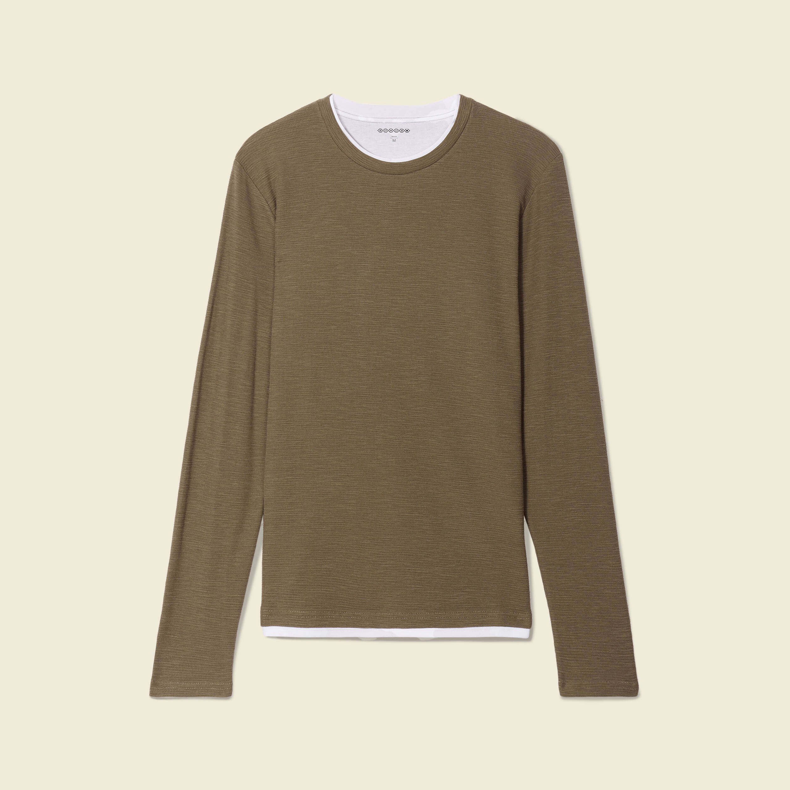 t shirt manches longues taupe homme T-shirt manches longues taupe homme