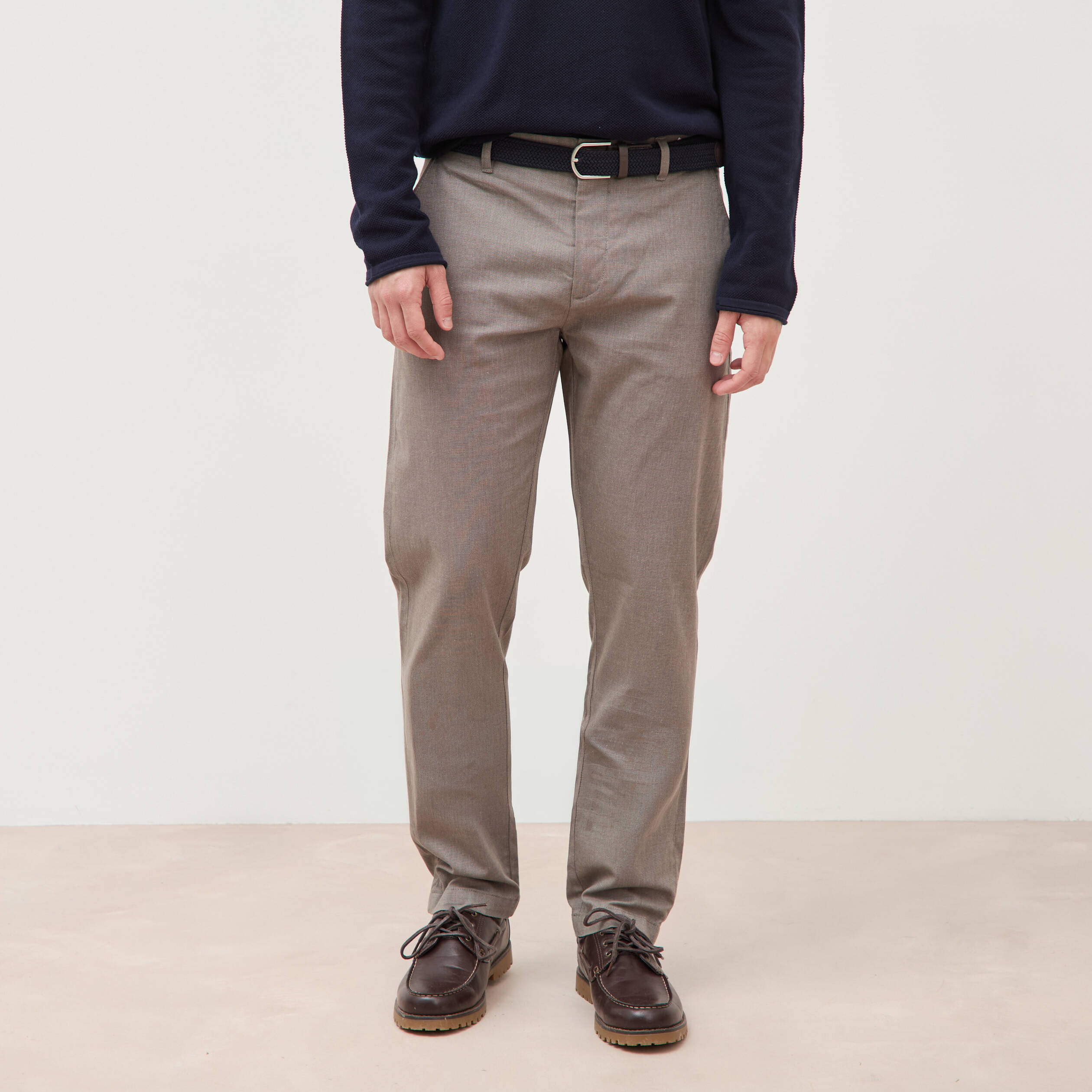 Pantalon chino straight taupe homme