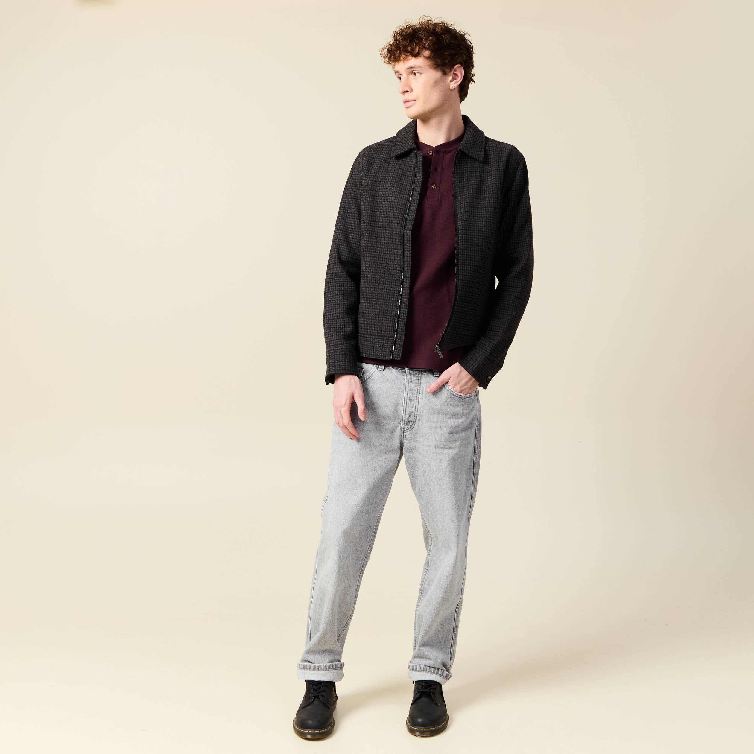 T-shirt manches longues bordeaux homme