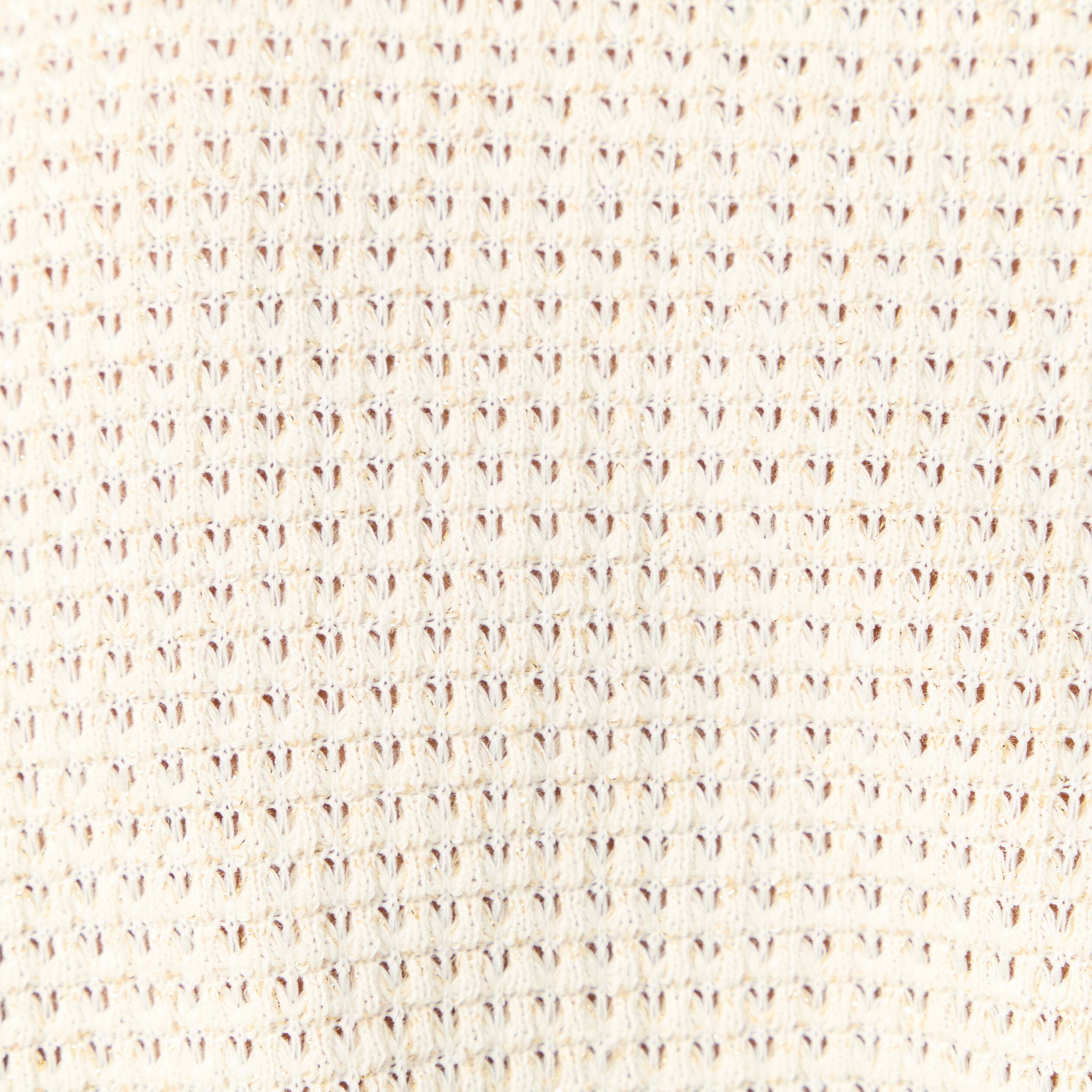 Polo manches 3/4 brillant ecru femme