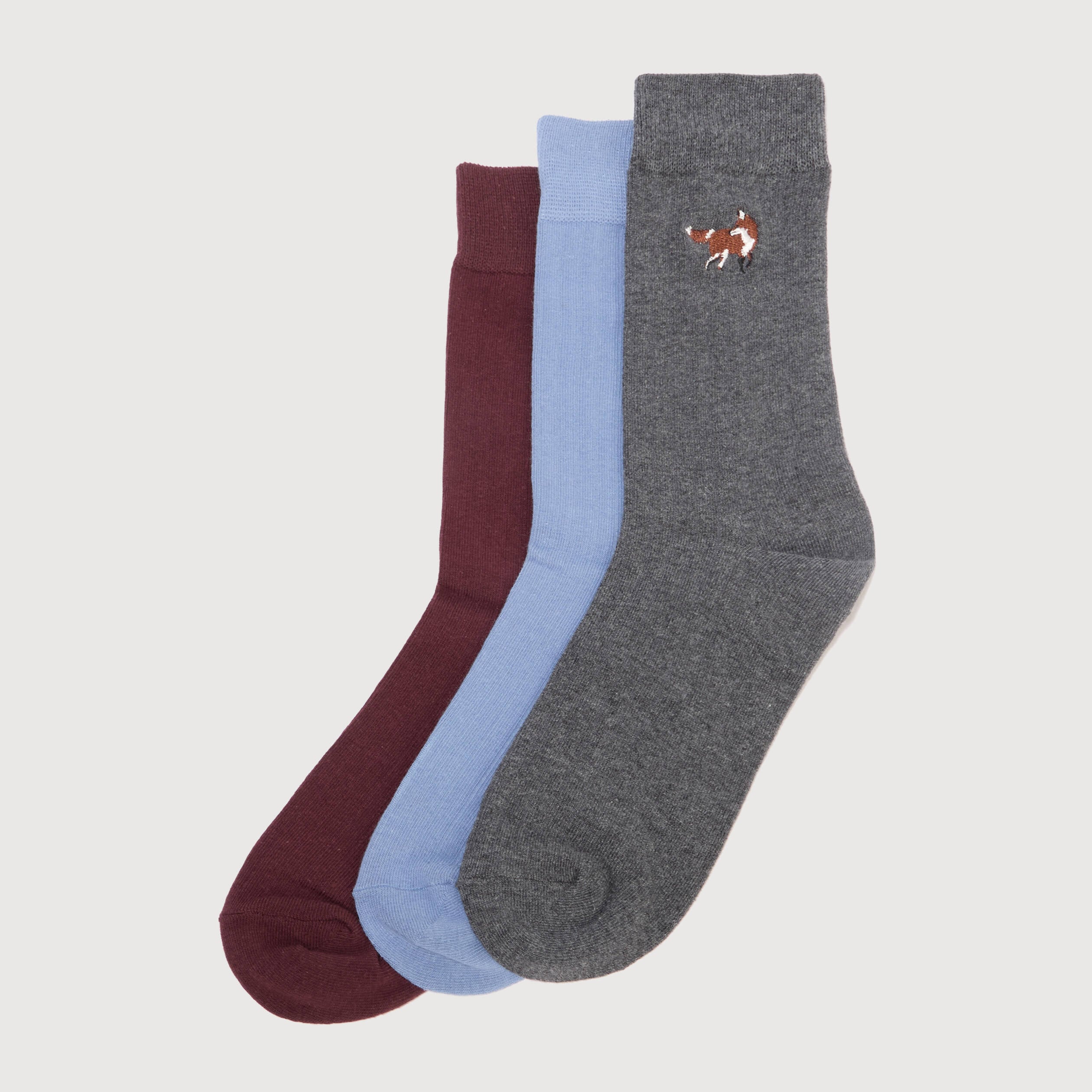 Lot de 3 paires de chaussettes hautes prune homme