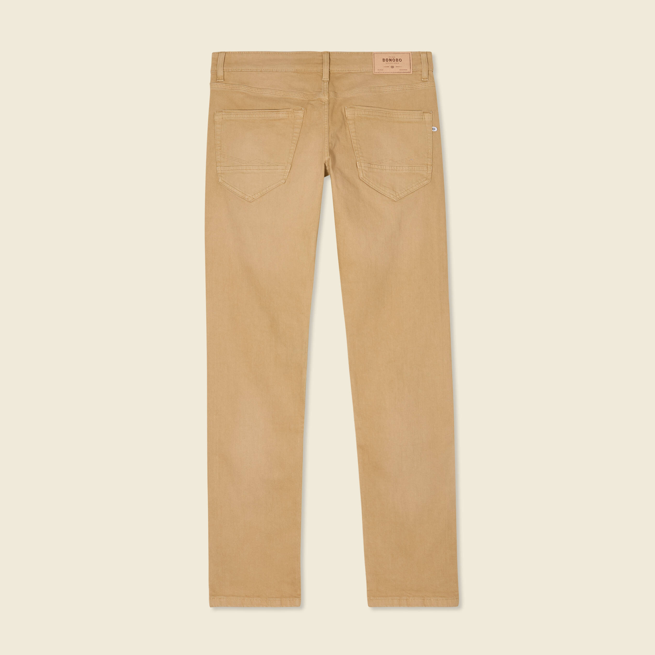 Jeans straight longueur 34 denim beige homme
