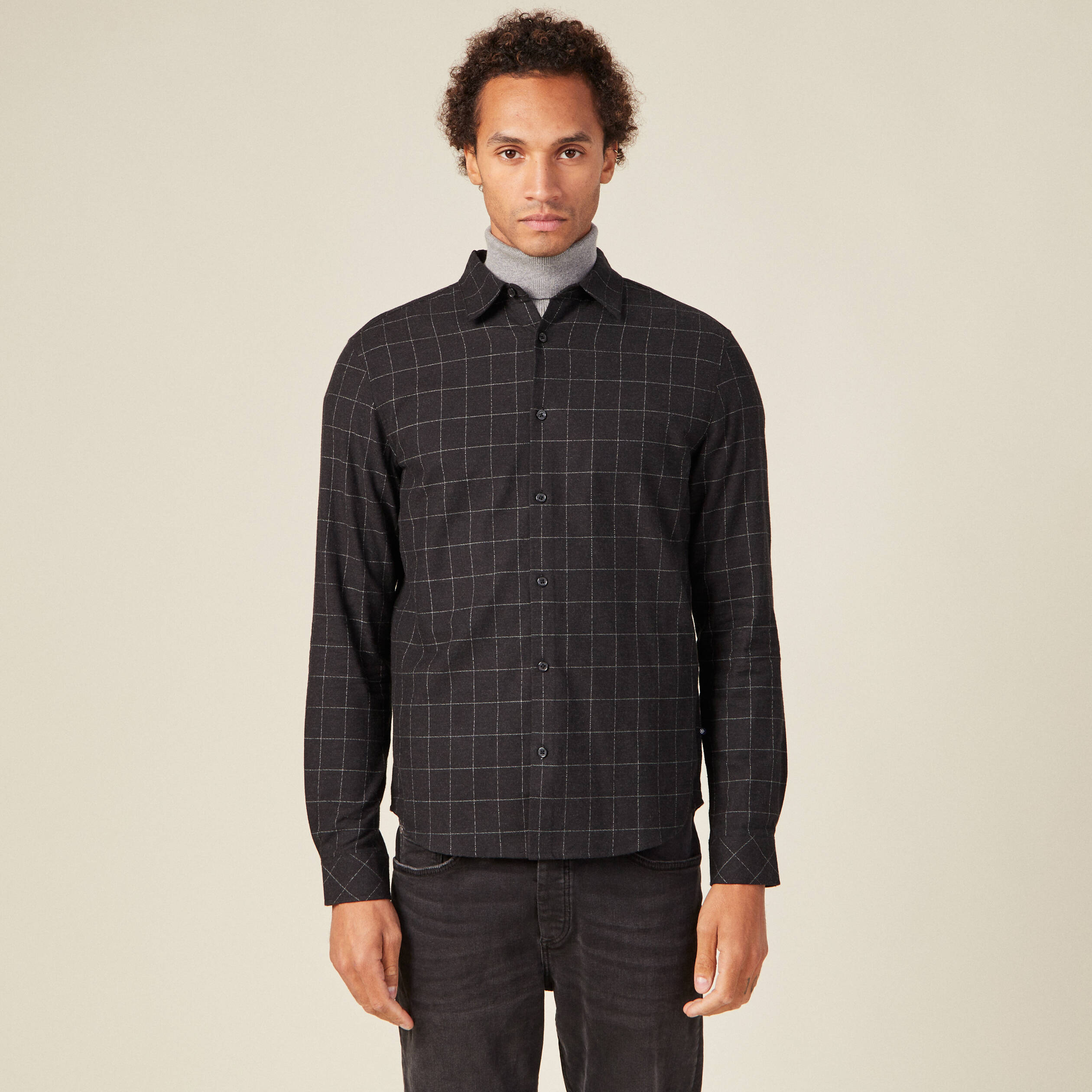 chemise manches longues gris fonce homme Chemise manches longues gris foncé homme