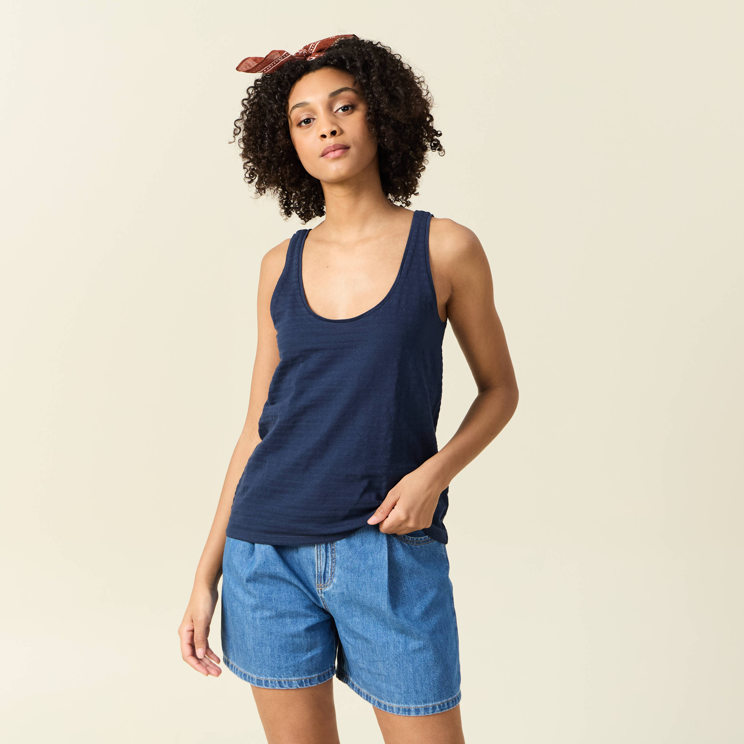 debardeur sans manches bleu marine femme Débardeur sans manches bleu marine femme