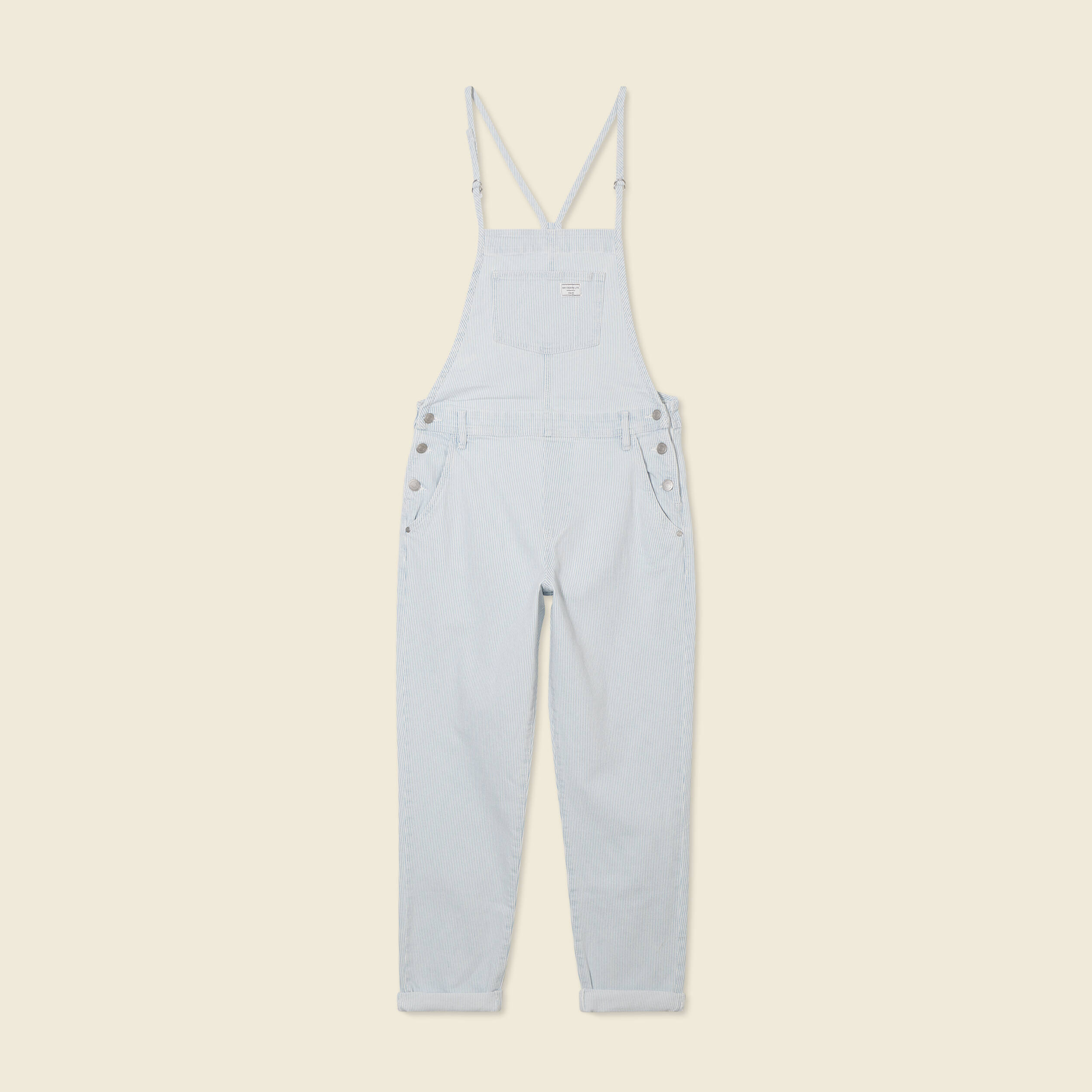 salopette mom en jeans denim bleach femme Salopette mom en jeans denim bleach femme