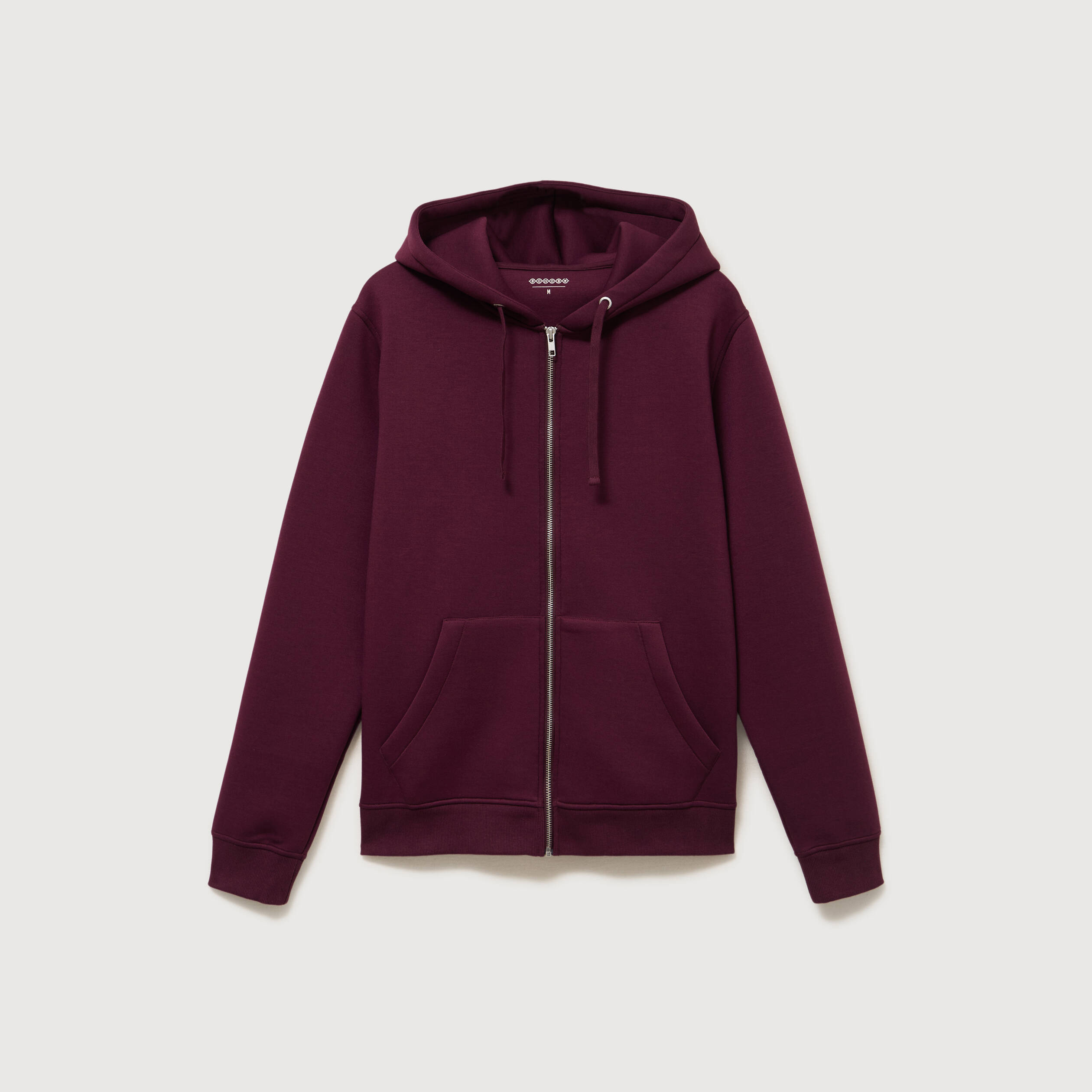 Sweat ample &agrave; capuche manches longues prune homme