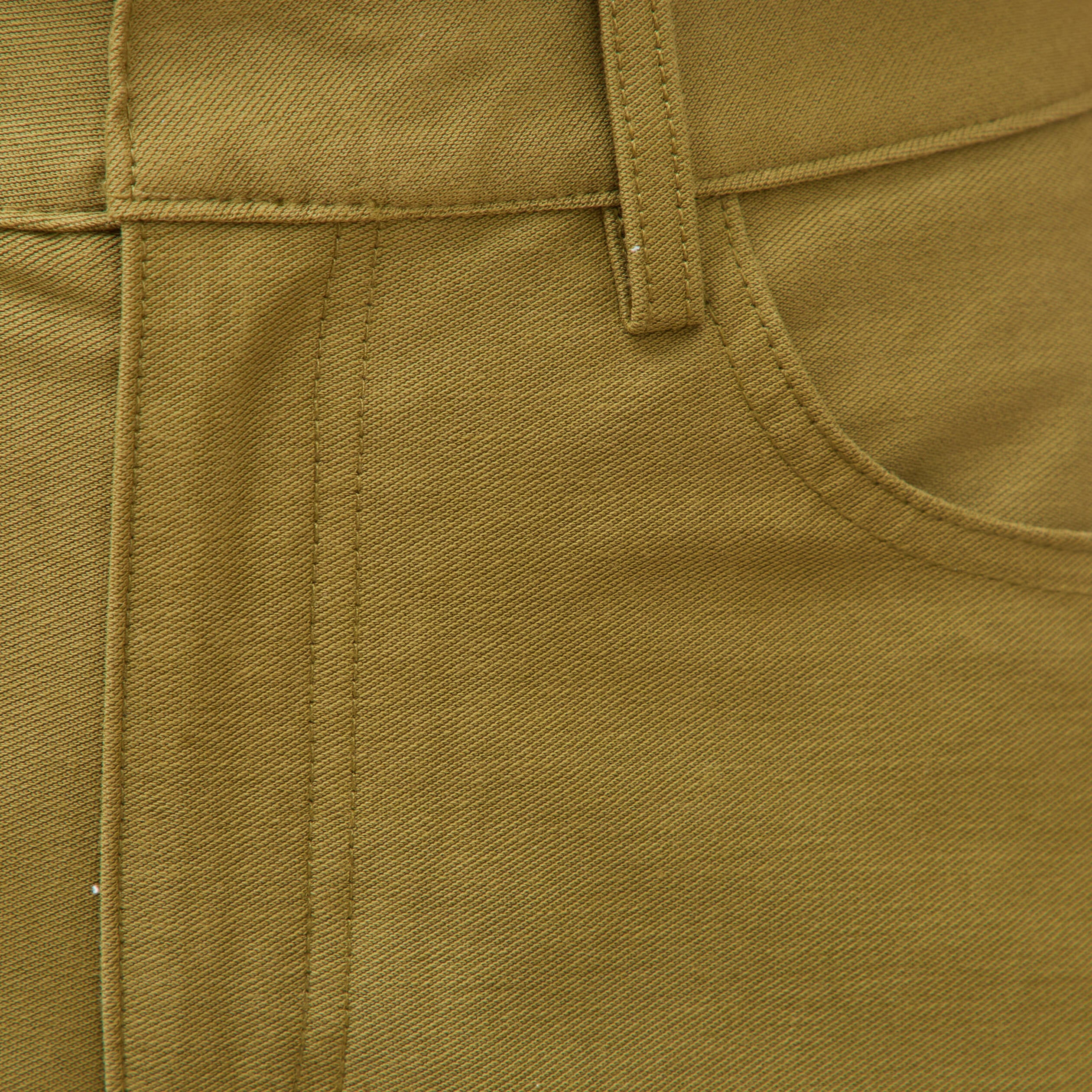 Pantalon coupe regular vert kaki femme