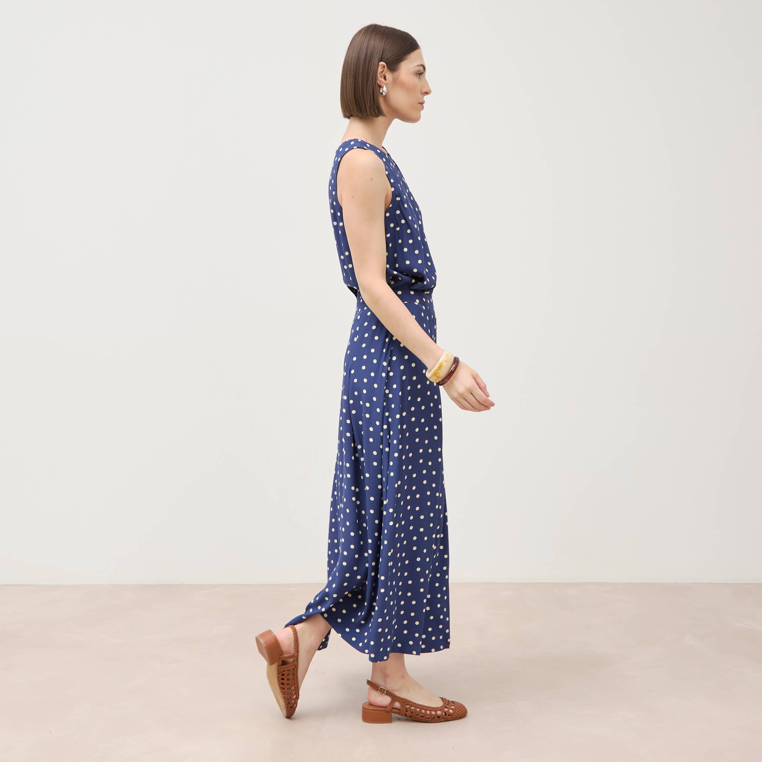 Jupe longue &eacute;vas&eacute;e bleu marine femme