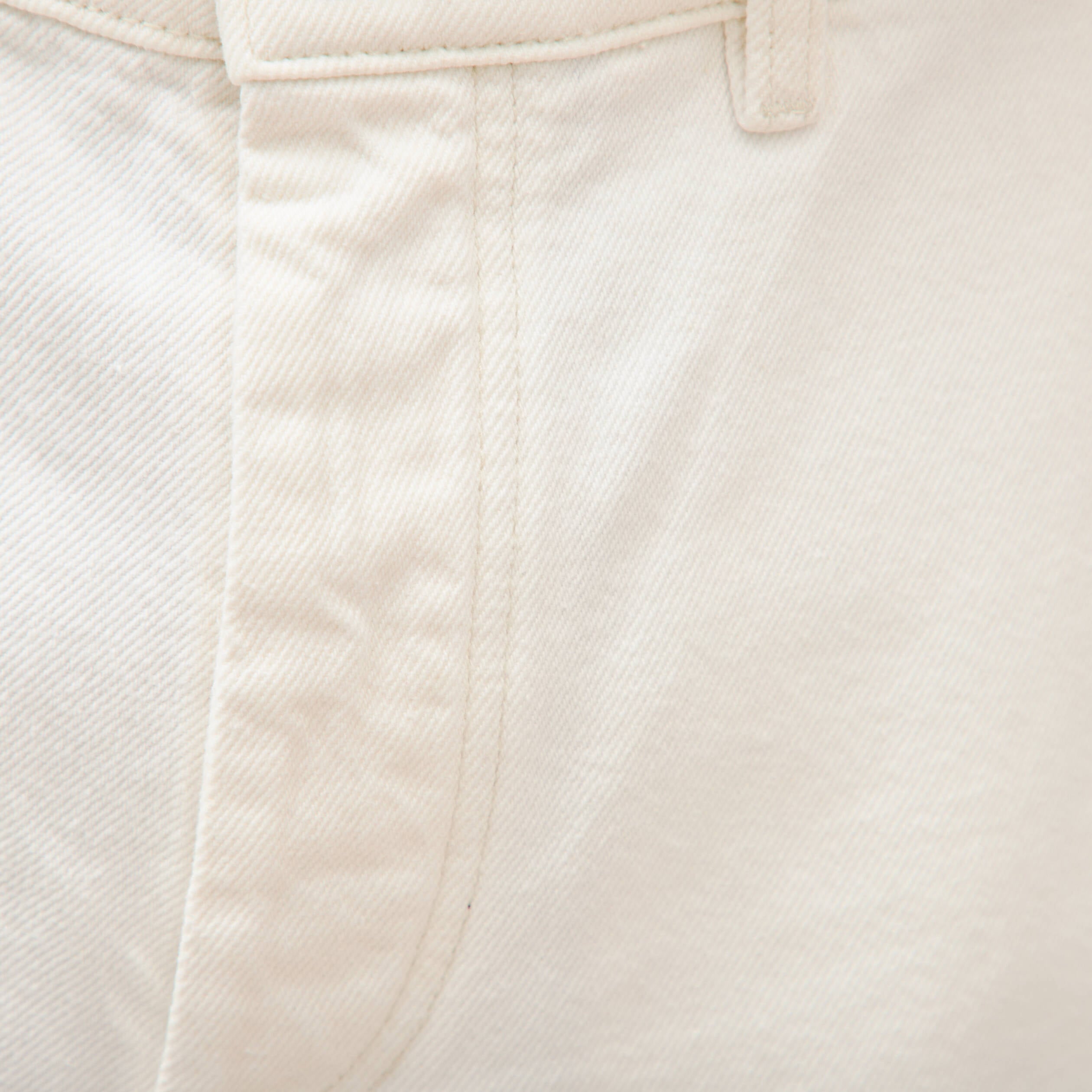 Bermuda en jean coton denim blanc homme