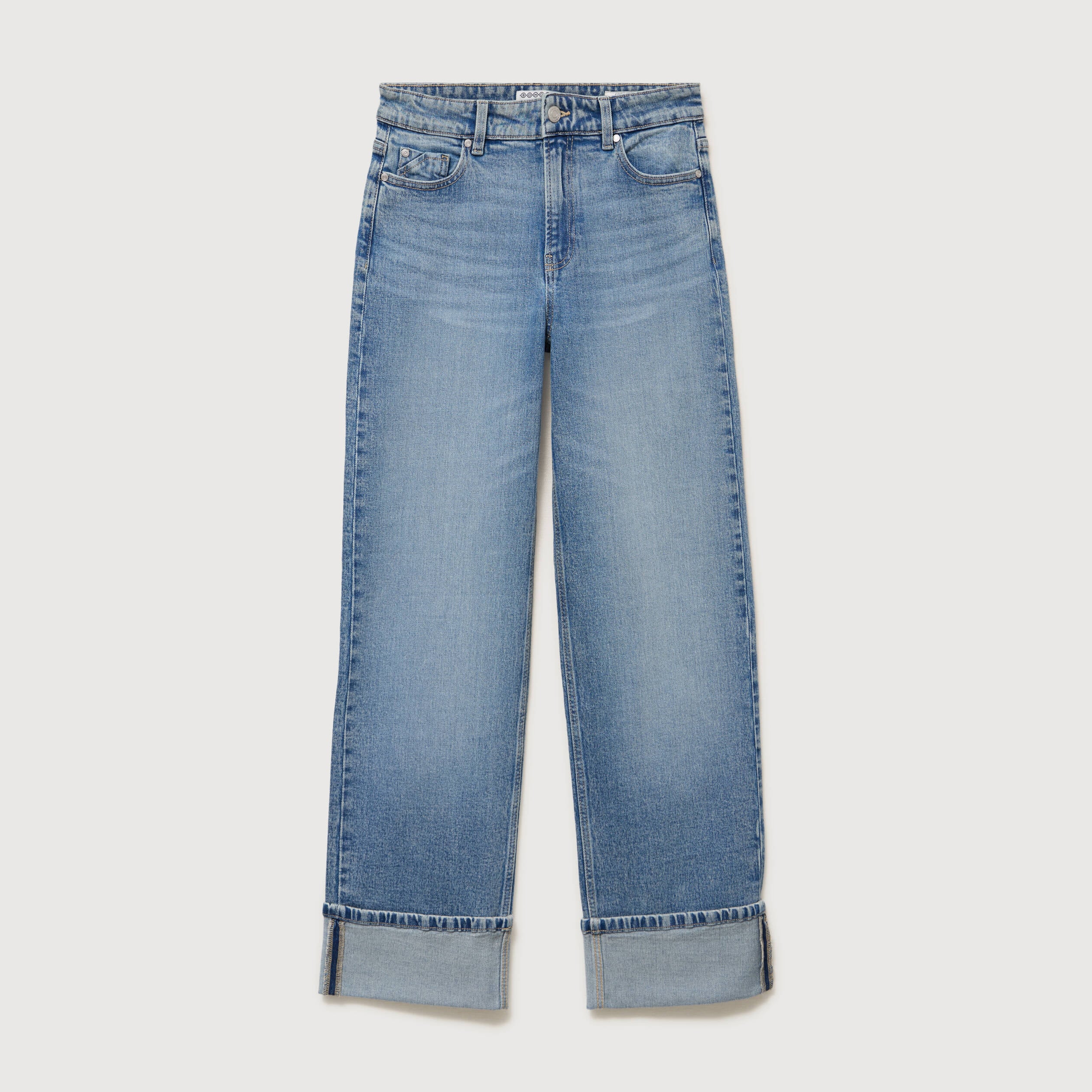 Jeans straight taille standard bleu femme