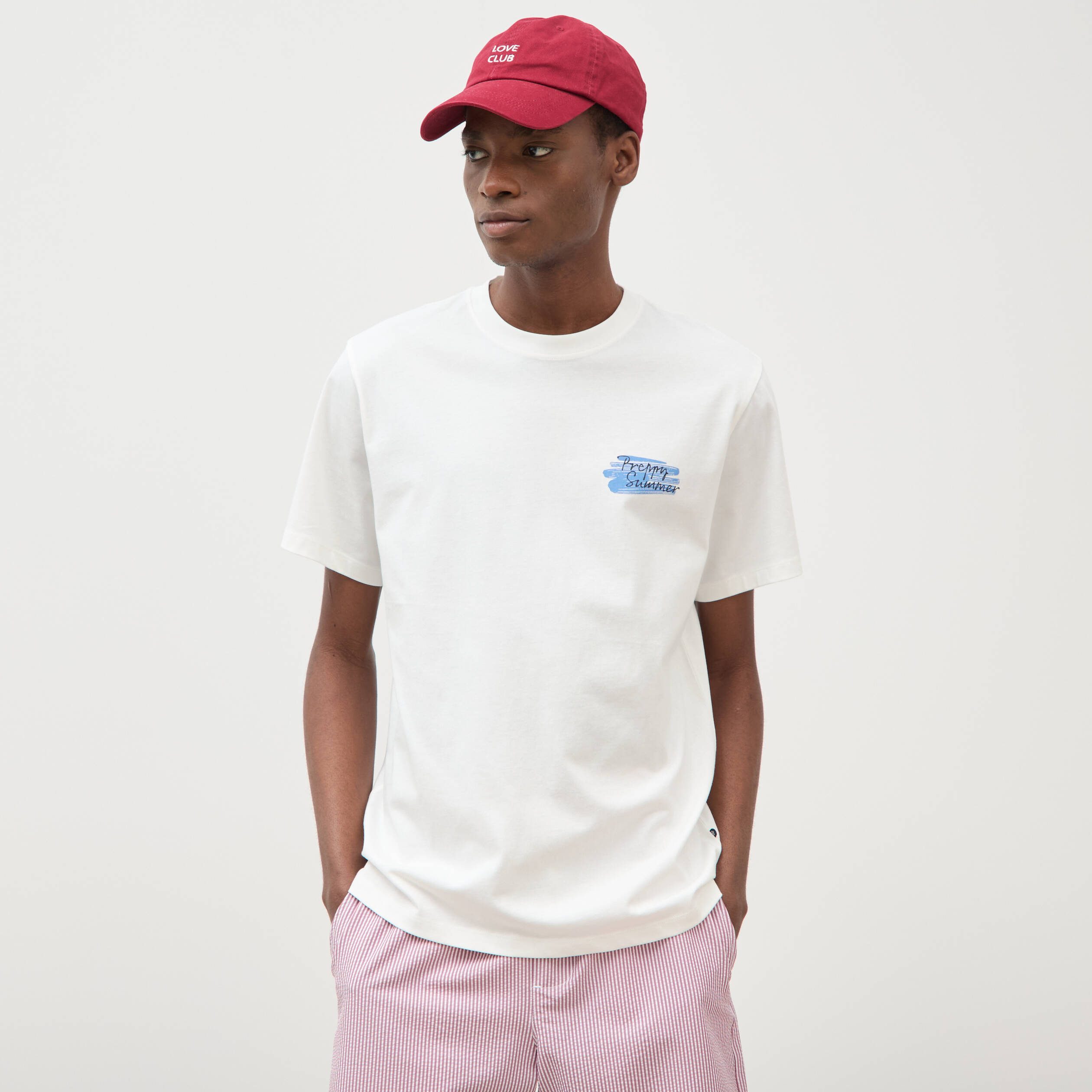 T-shirt en coton ecru homme