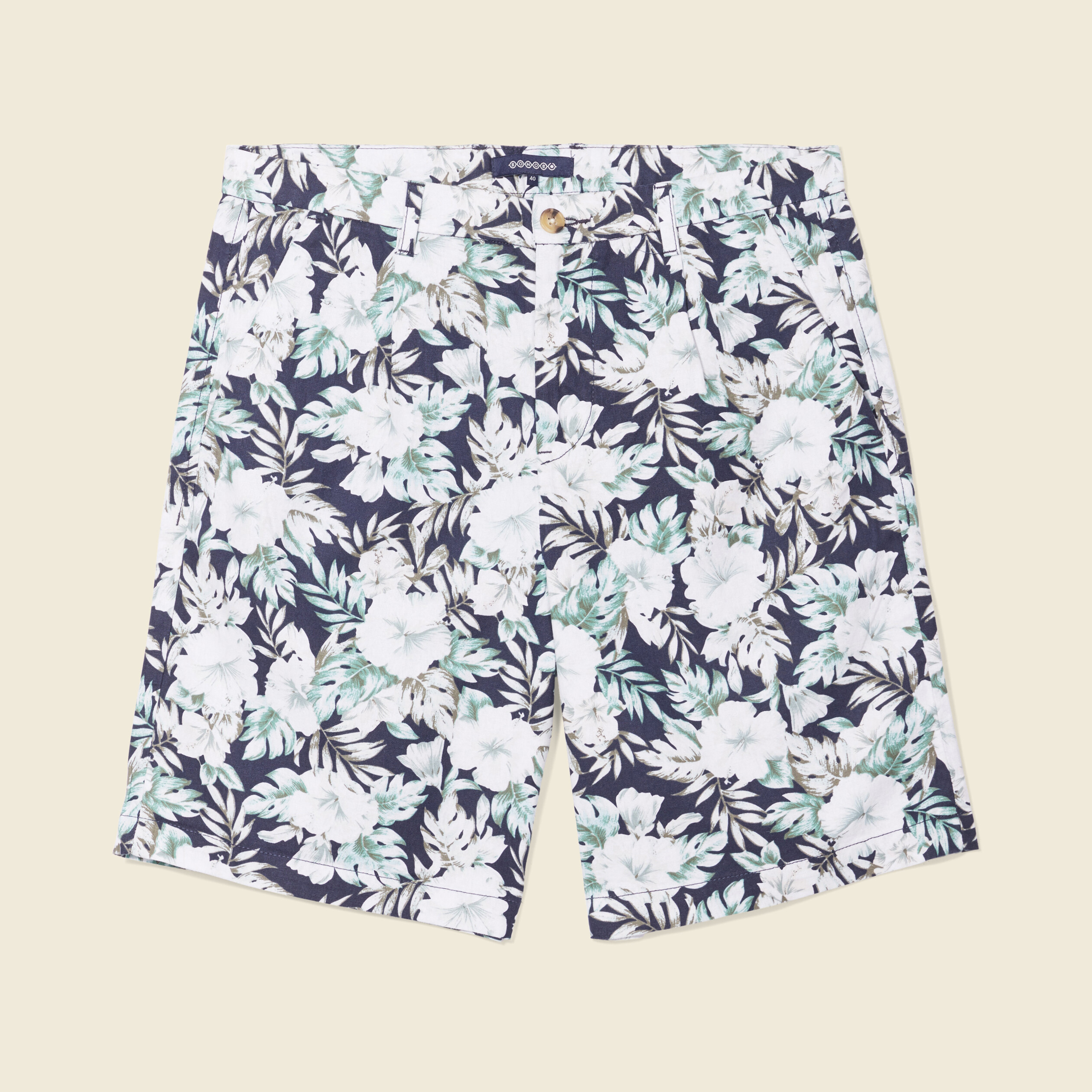 Bermuda slim bleu marine homme