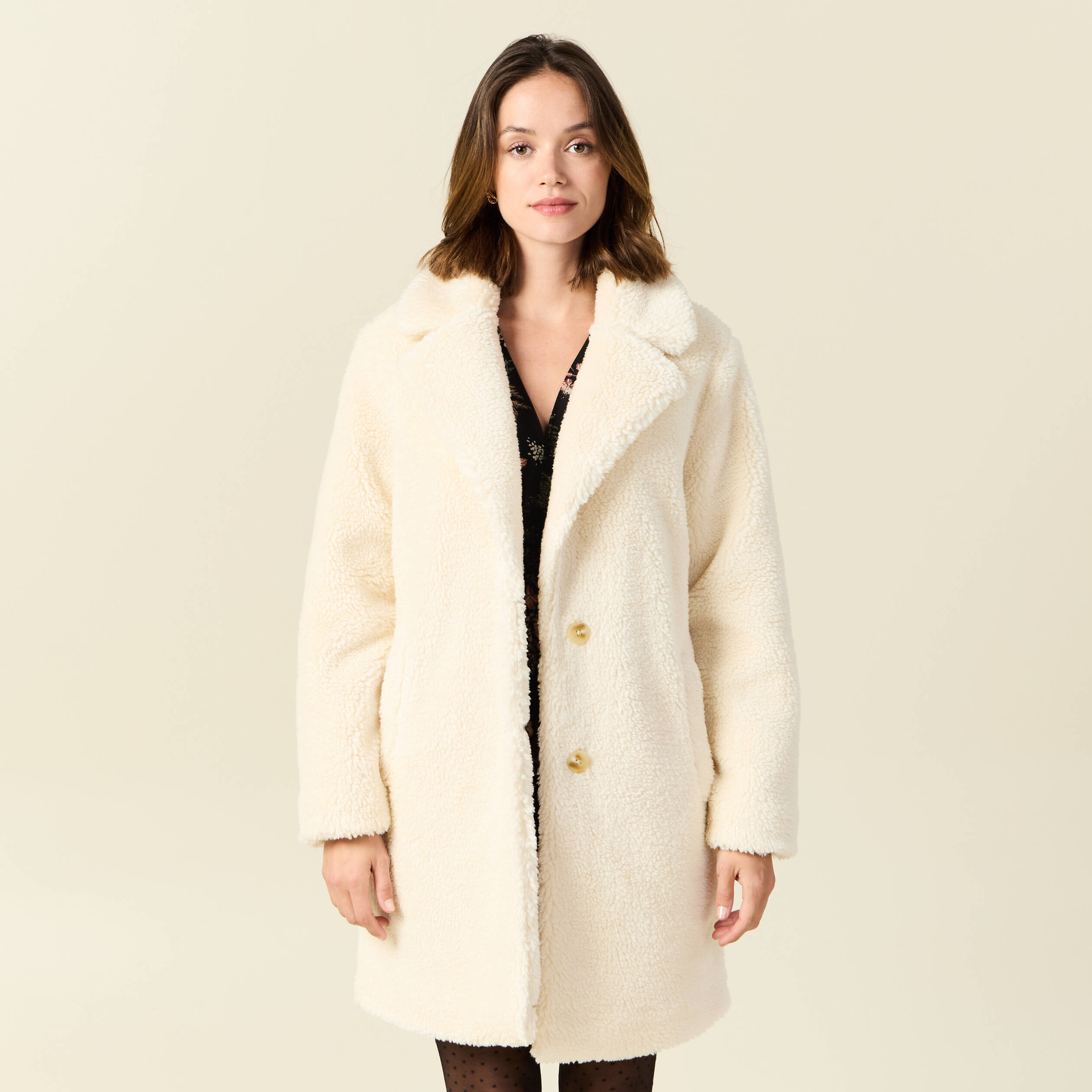 manteau long laine mouton creme femme Manteau long laine mouton creme femme