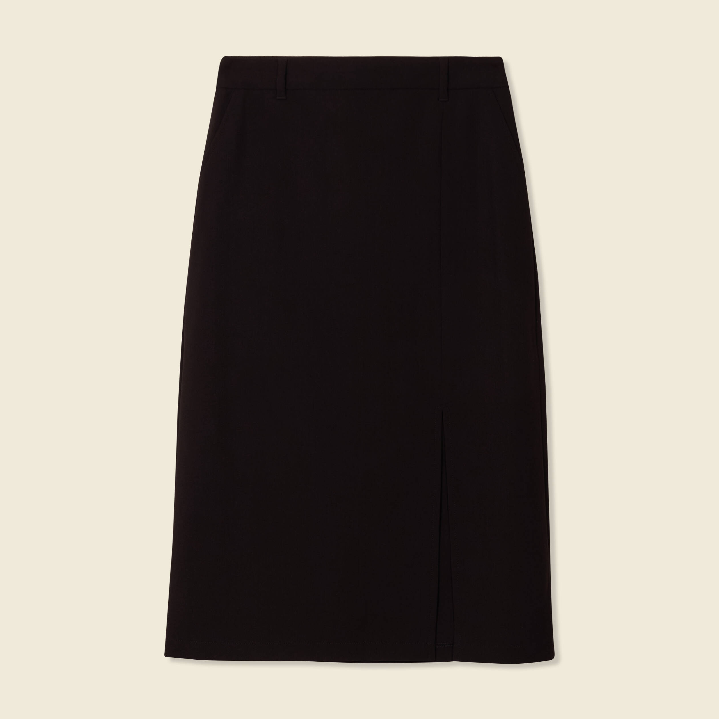 jupe midi droite fendue noir femme Jupe midi droite fendue noir femme