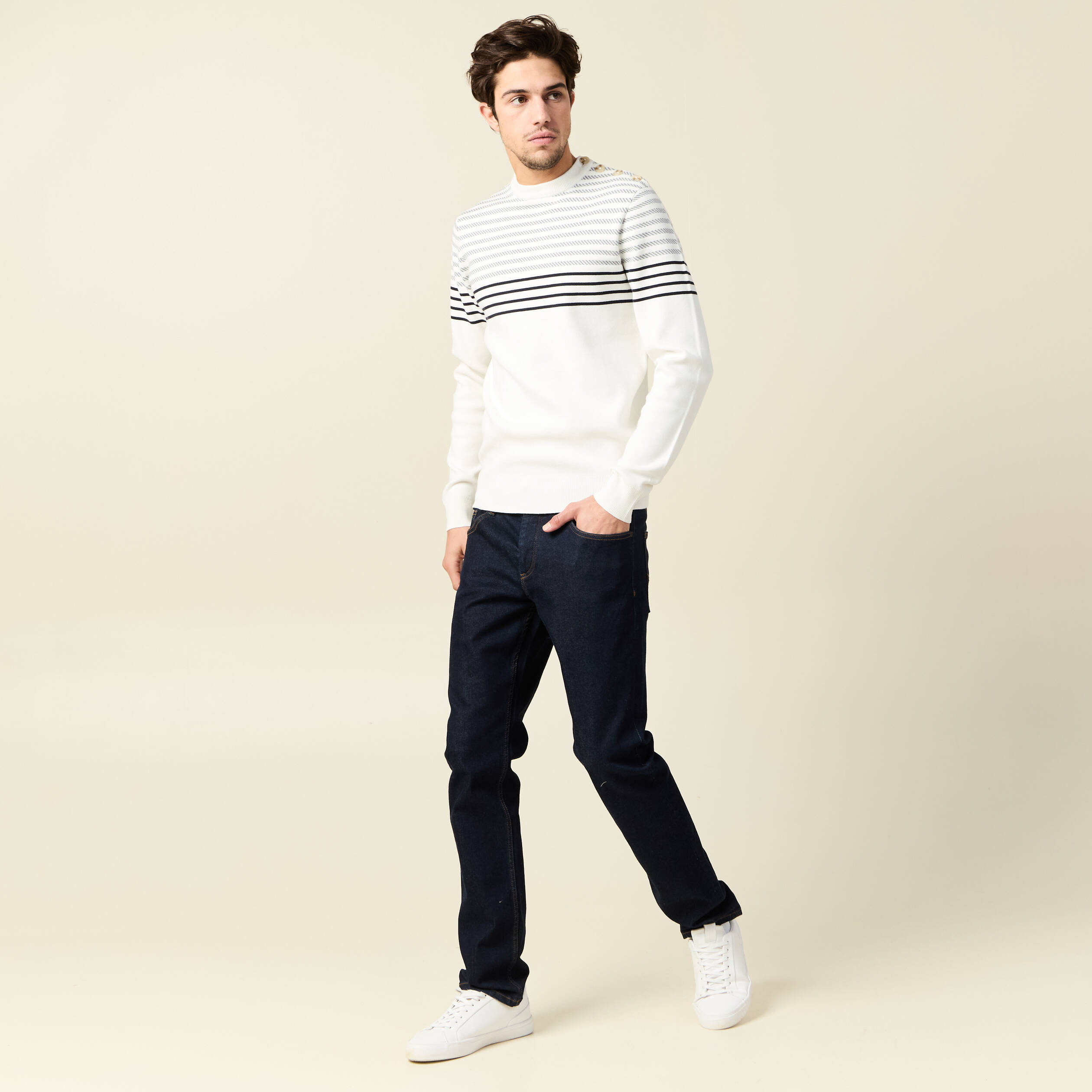 pull manches longues ecru homme Pull manches longues ecru homme