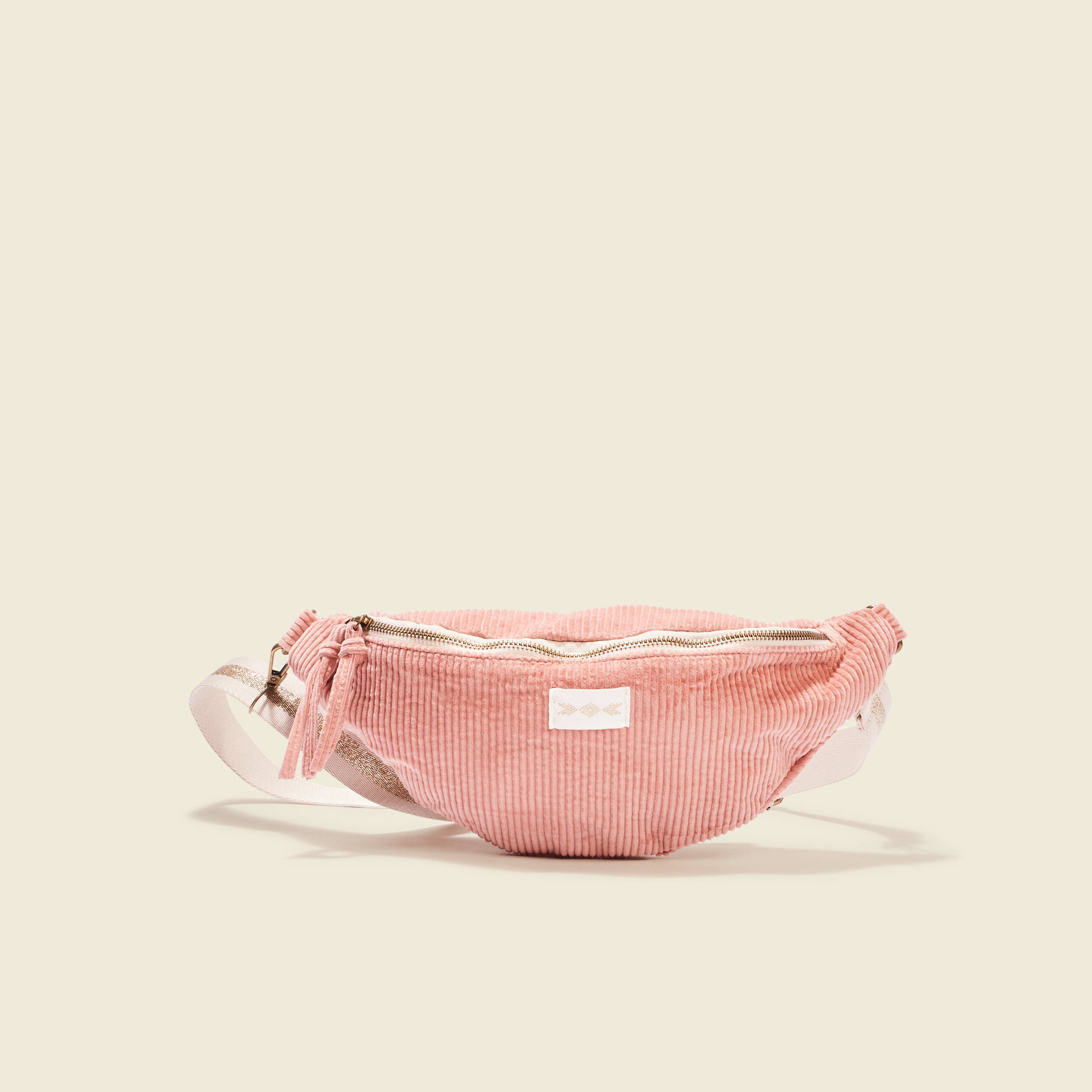 sac banane velours cotele rose pastel femme Sac banane velours côtelé rose pastel femme