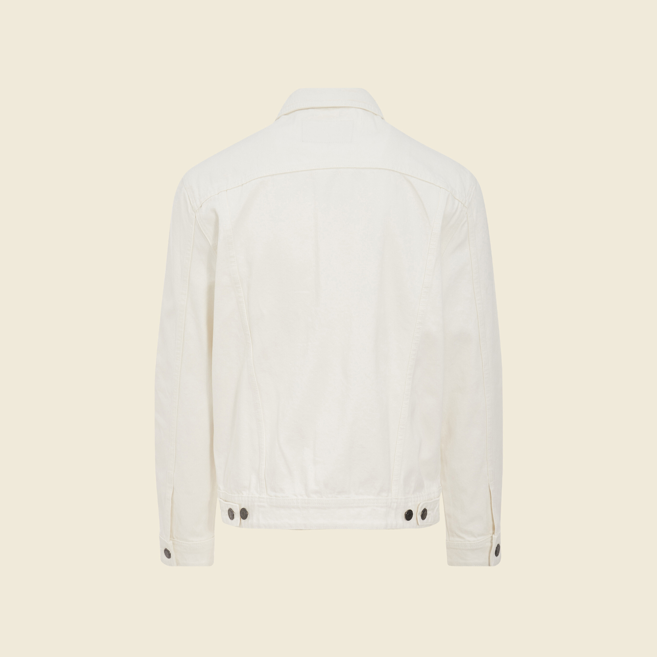 veste droite boutonne en jean denim blanc homme Veste droite boutonné en jean denim blanc homme