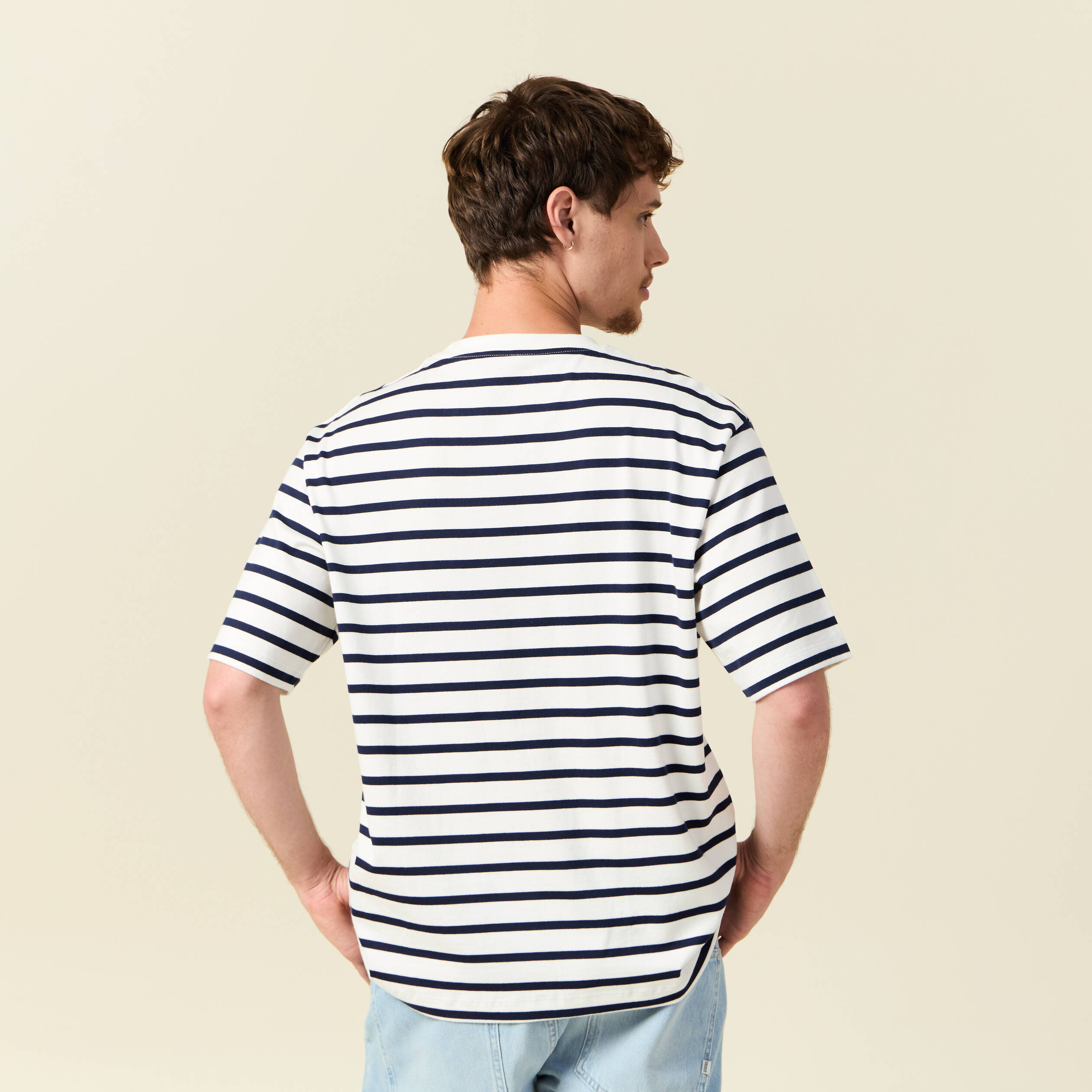 t shirt oversize brode en coton blanc homme T-shirt oversize brodé en coton blanc homme