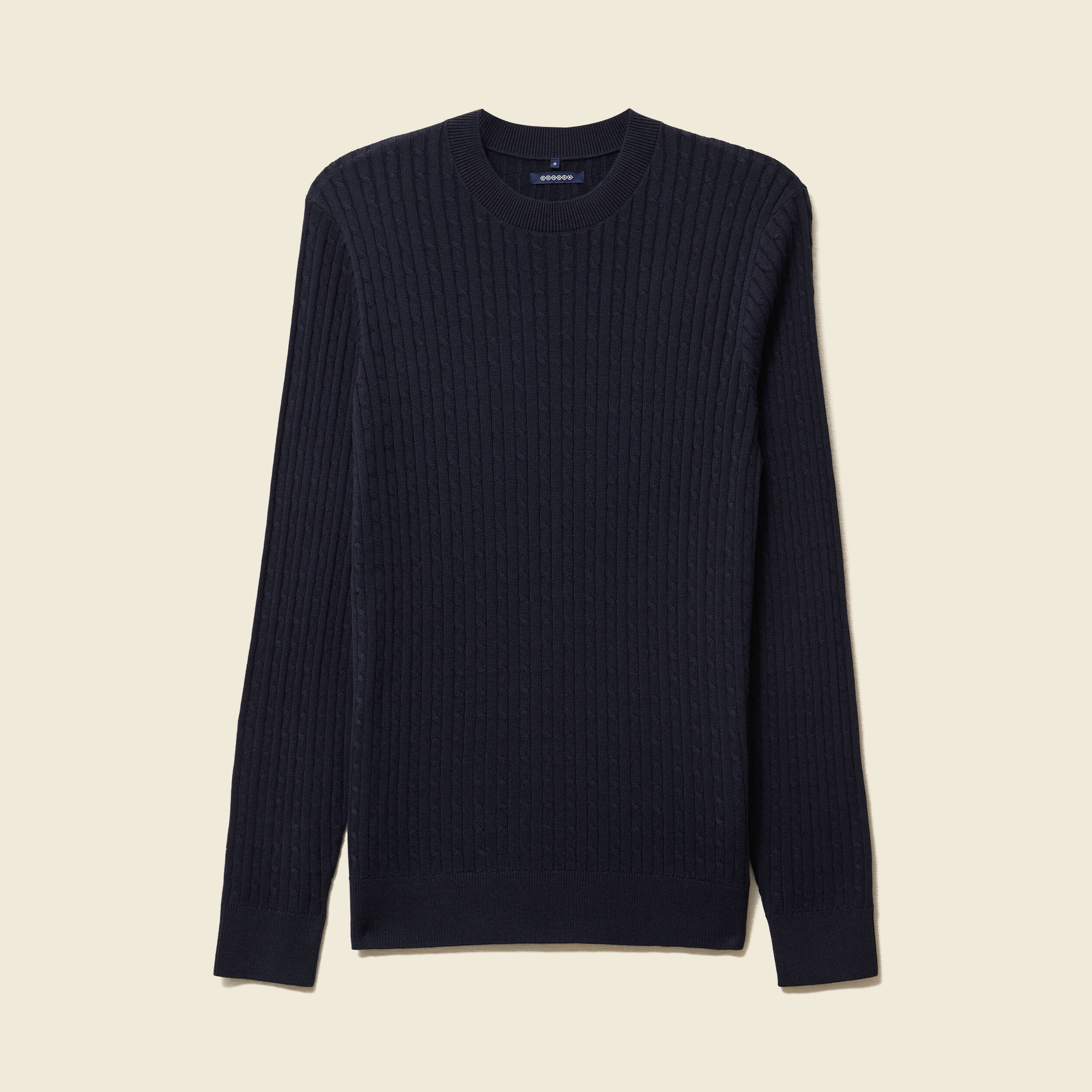 Pull col rond bleu marine homme
