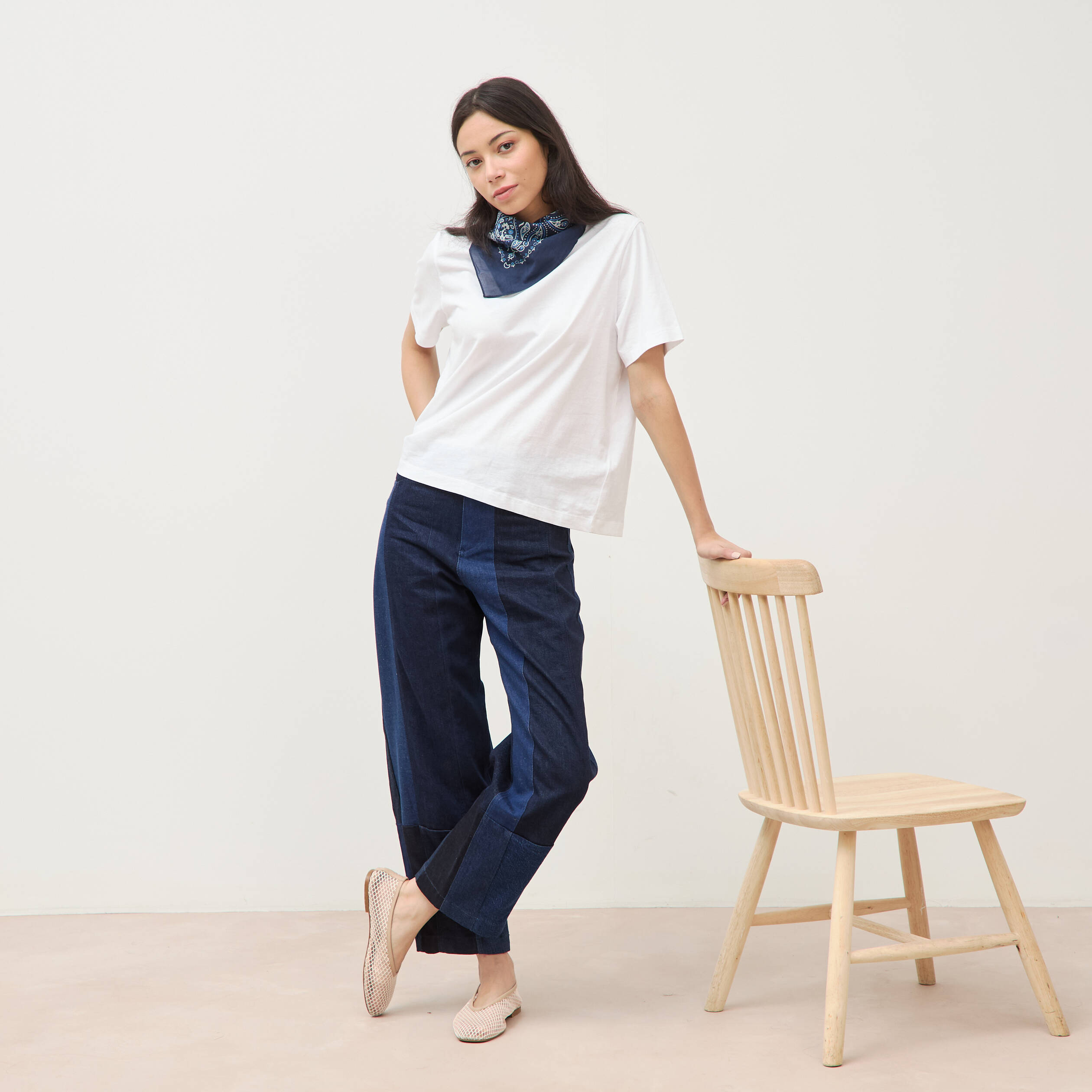 Jeans barrel taille standard denim stone femme