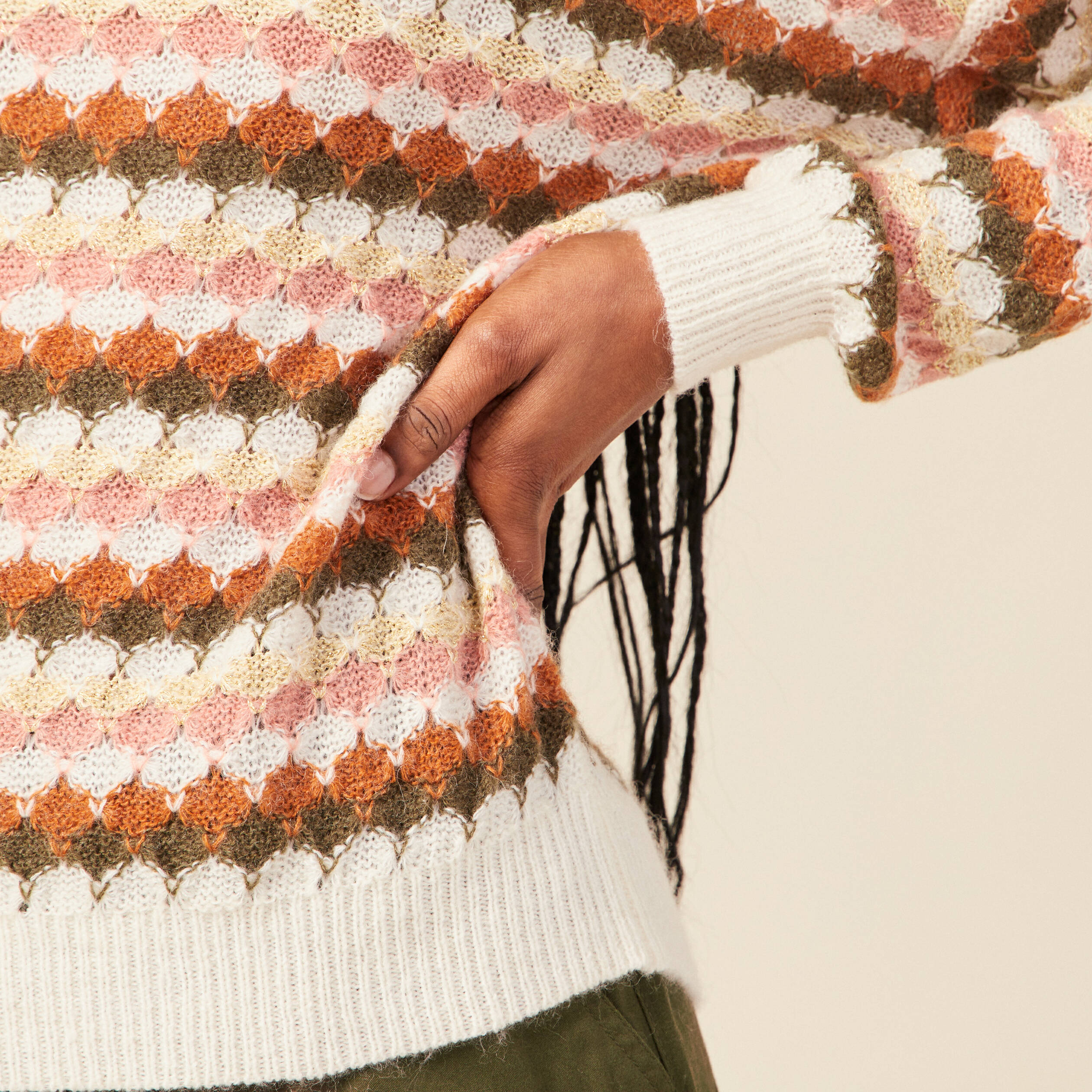 Pull éco-responsable orange foncé femme