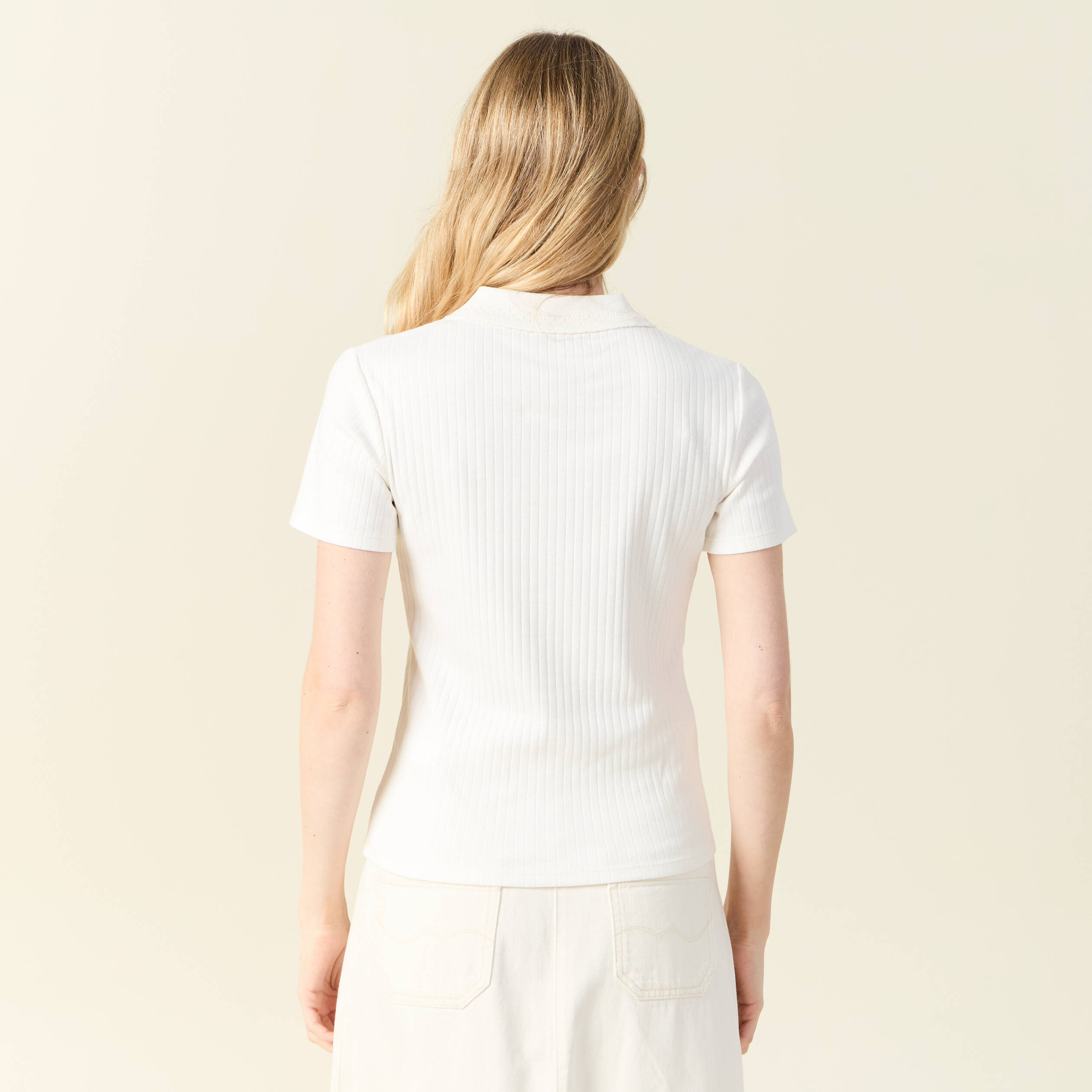 polo manches courtes ecru femme Polo manches courtes ecru femme