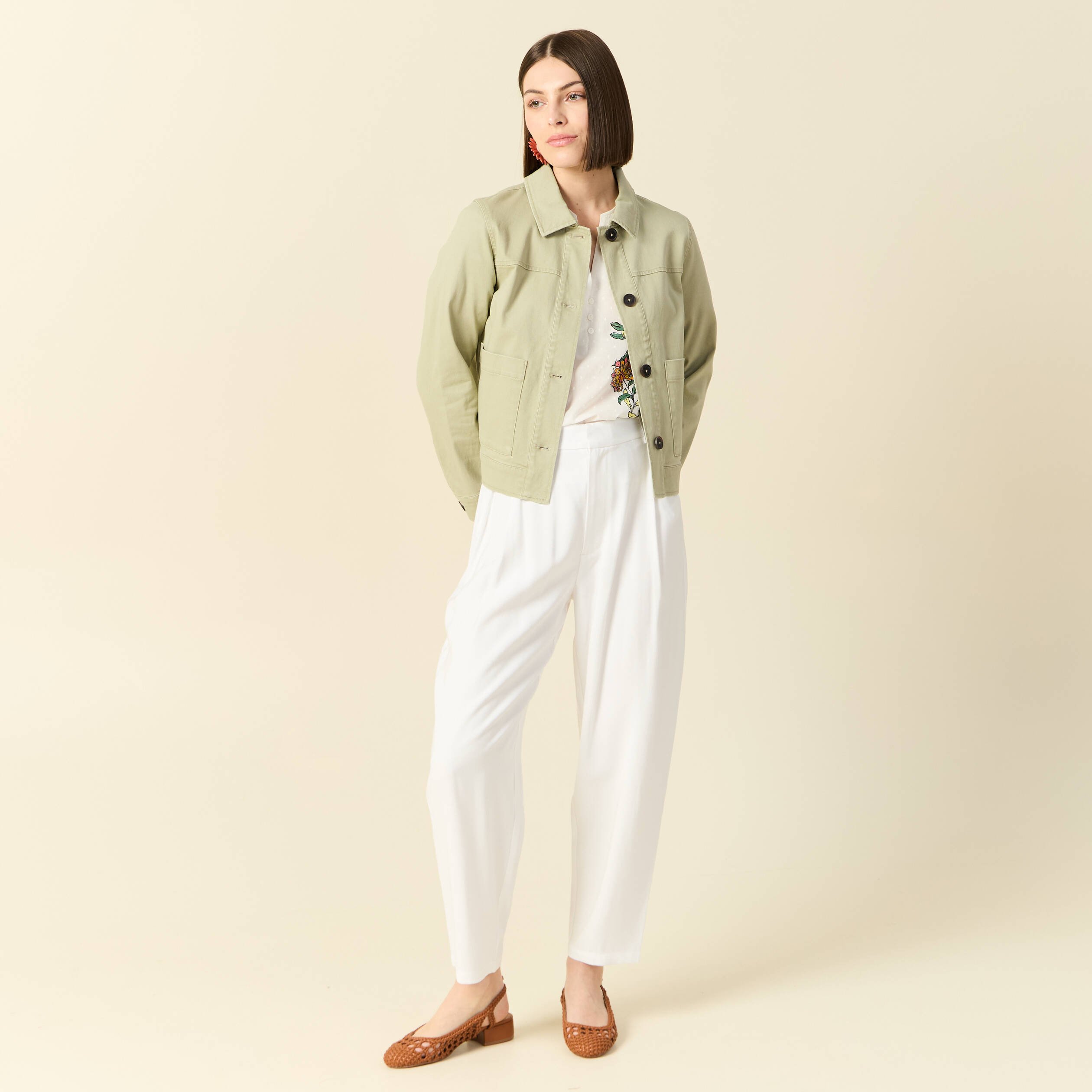 blouse manches 34 blanc femme Blouse manches 3/4 blanc femme