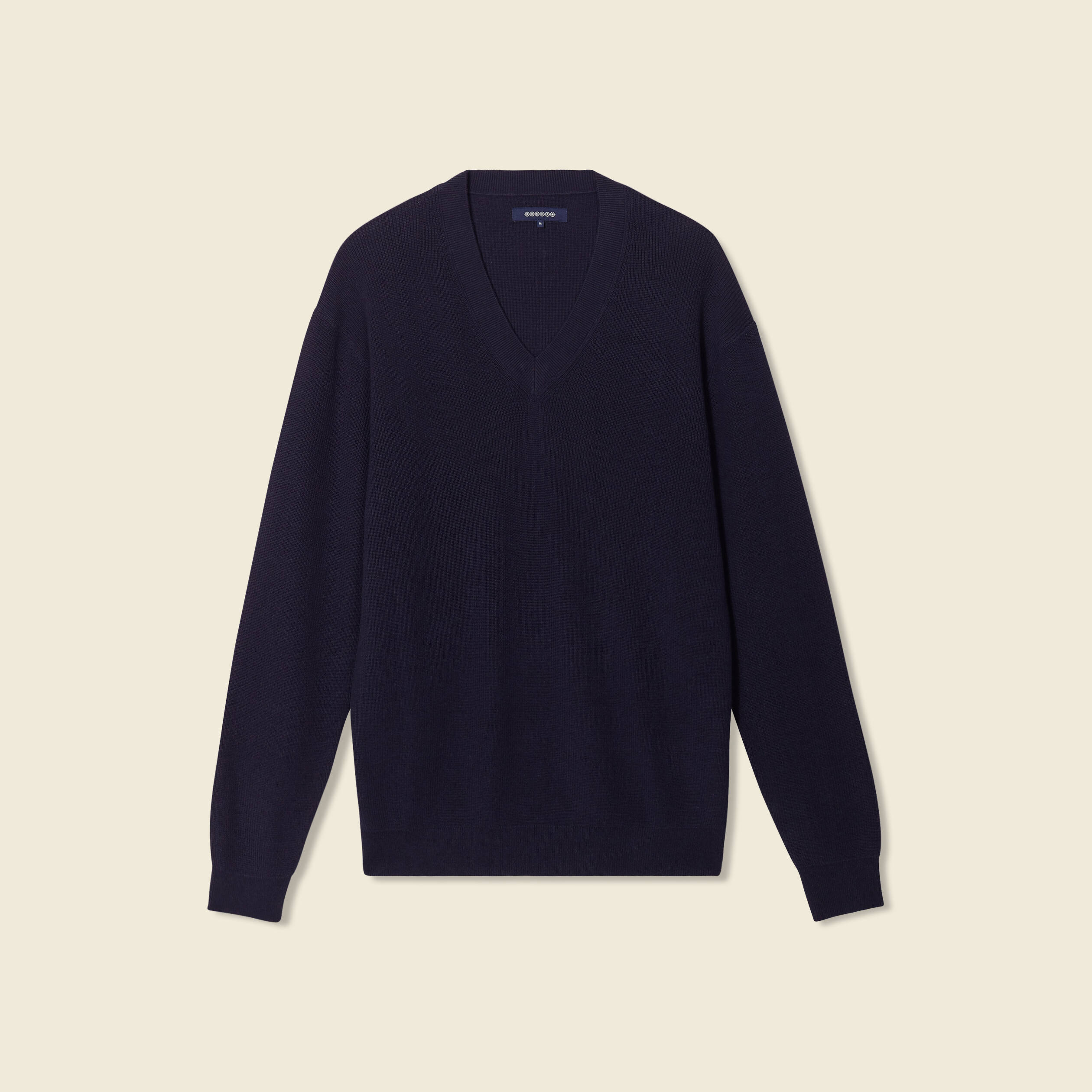 Pull col v bleu marine homme sale