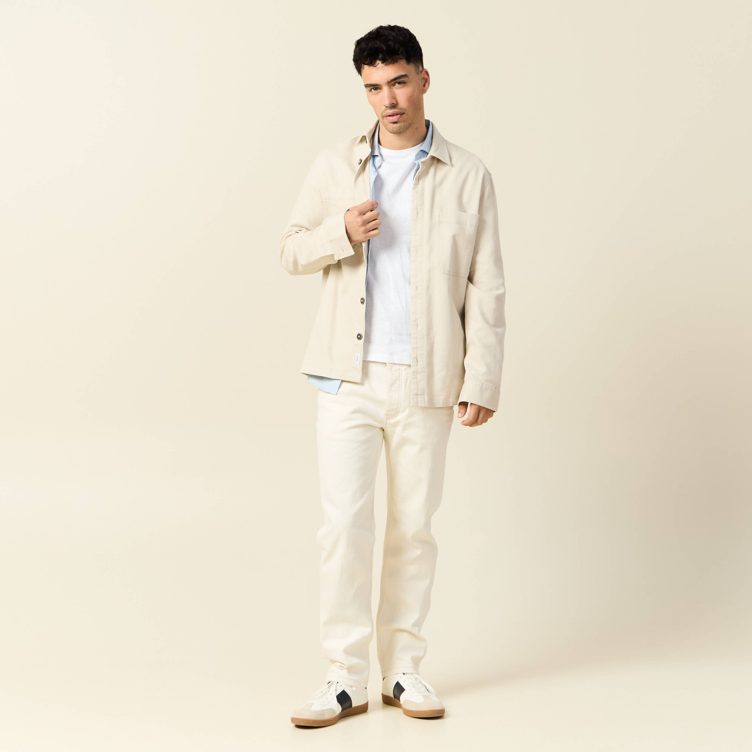 jeans straight 5 poches ecru homme Jeans straight 5 poches ecru homme