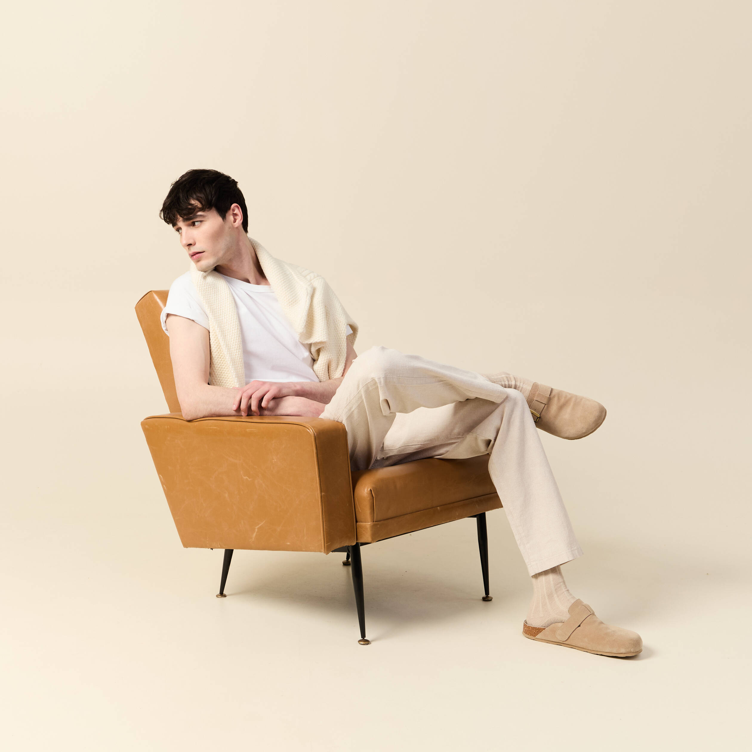pantalon chino droit beige homme Pantalon chino droit beige homme
