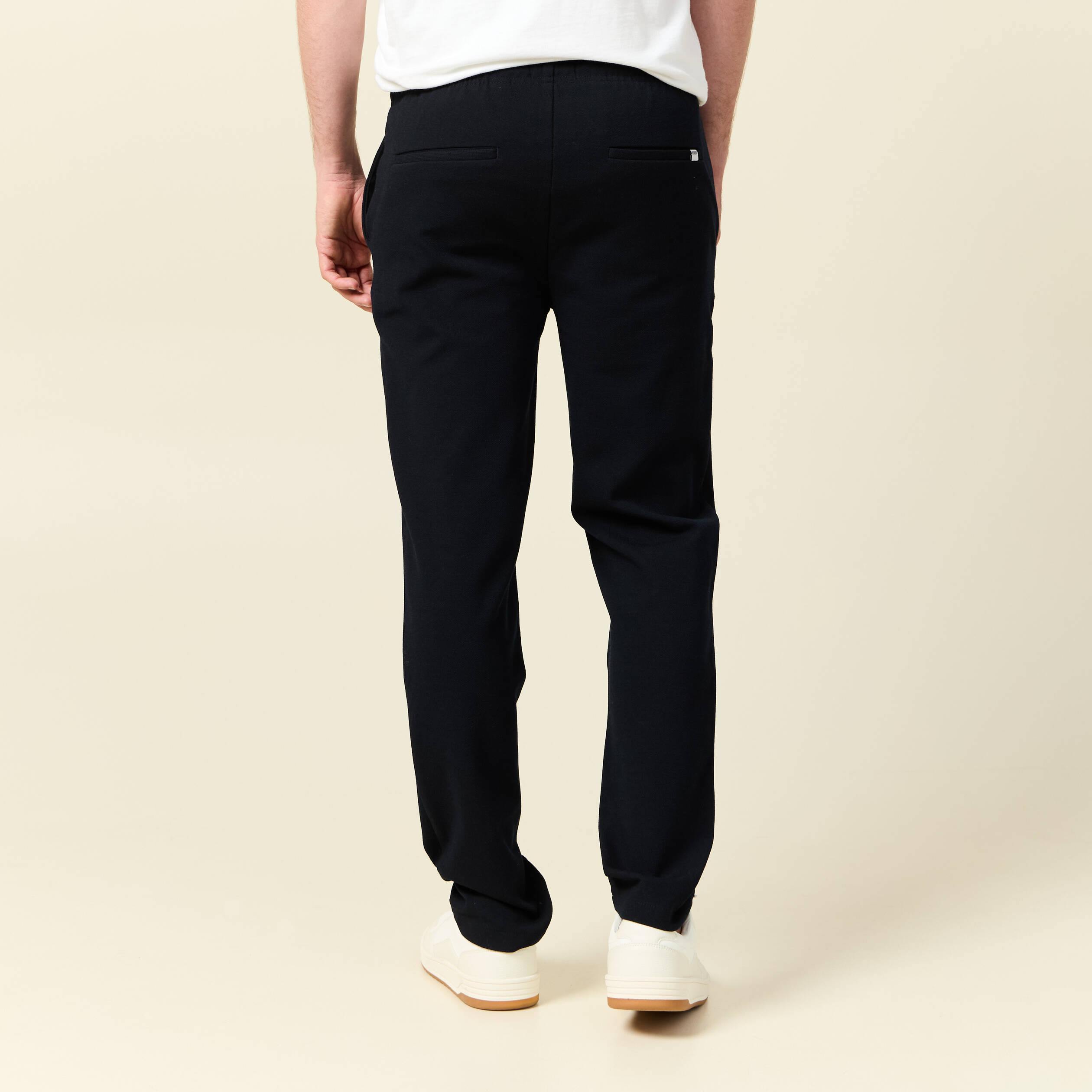 Pantalon chino jogger bleu marine homme