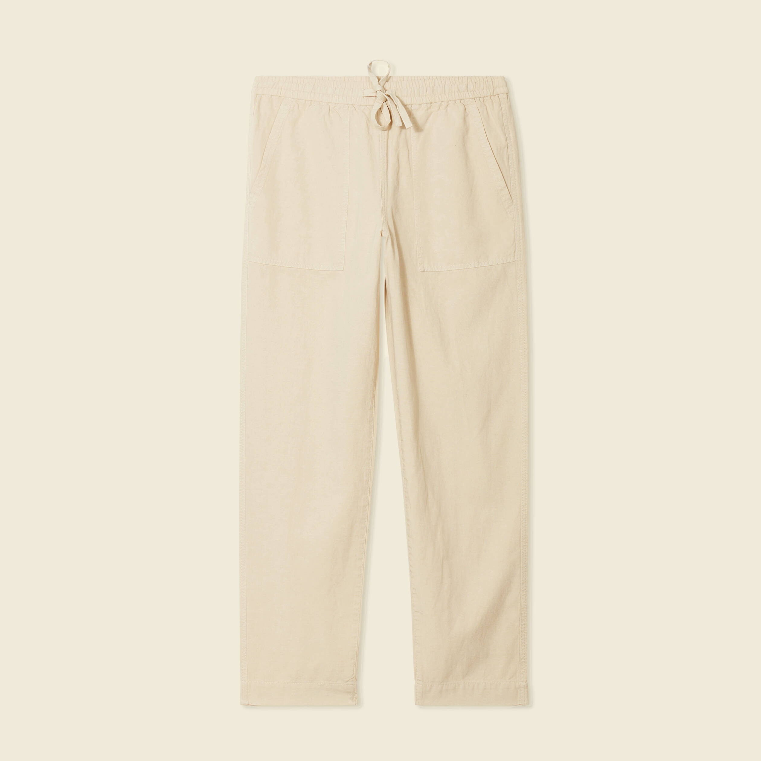 pantalon chino a coulisse beige homme Pantalon chino à coulisse beige homme