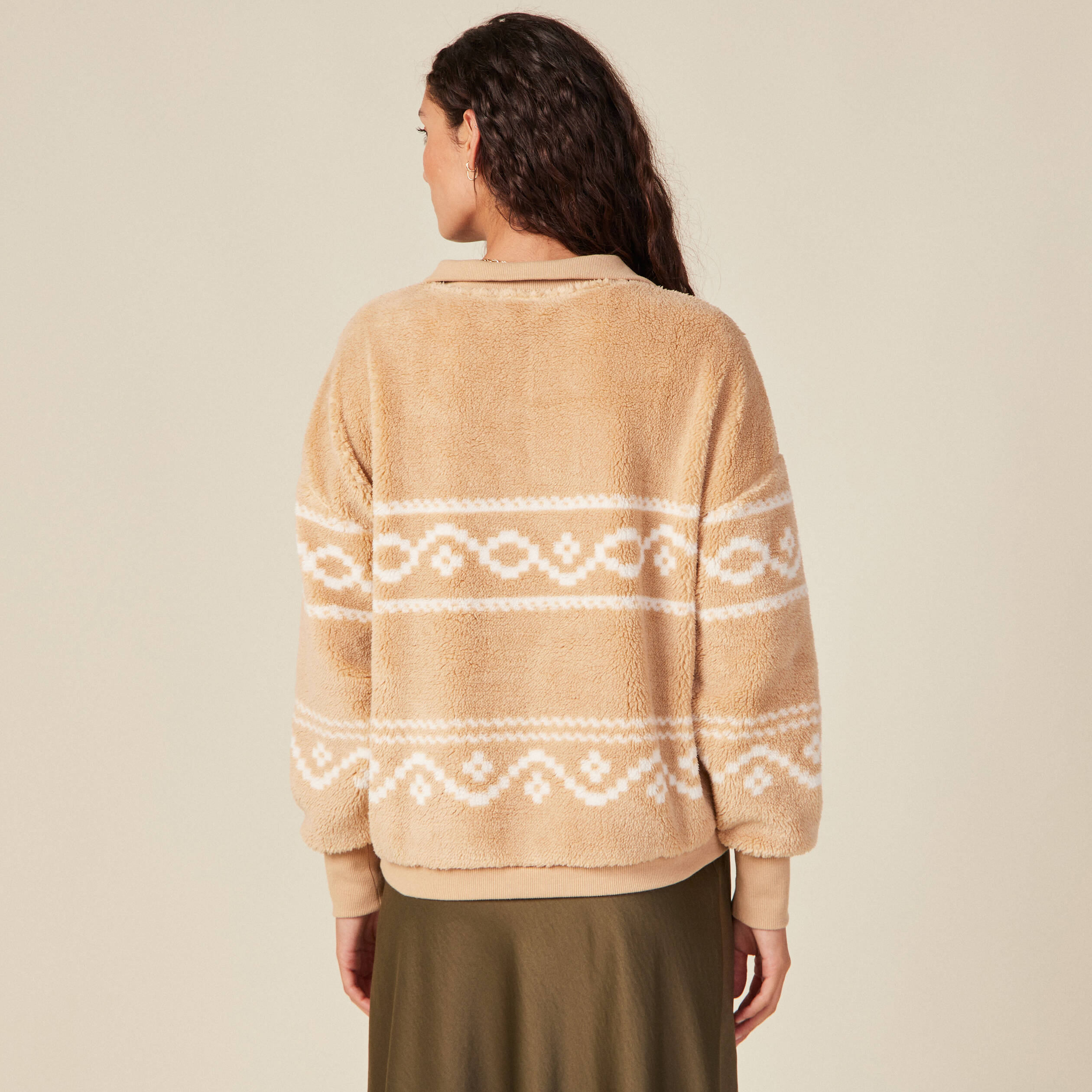 Sweat éco-responsable beige femme