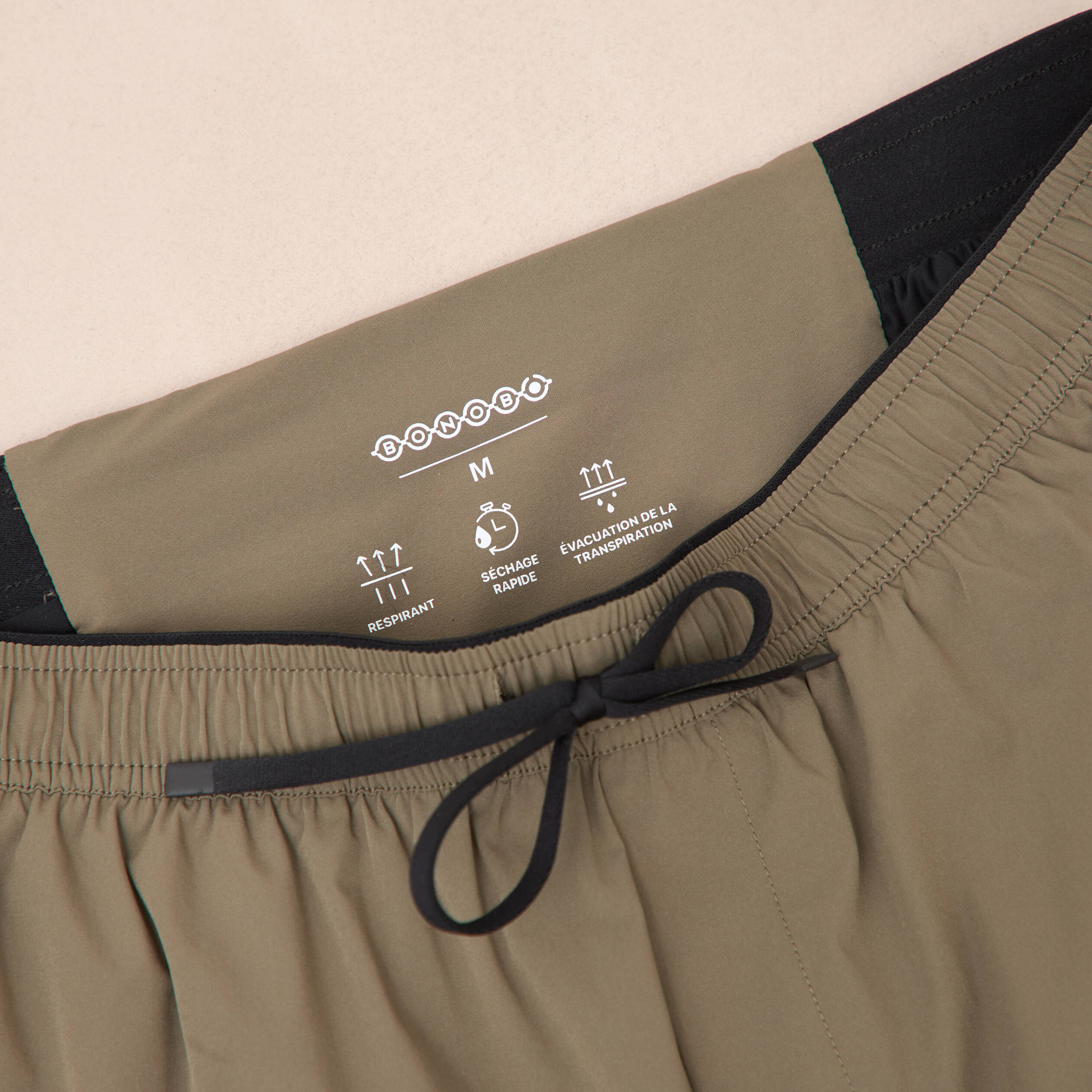 Short doubl&eacute; taupe homme