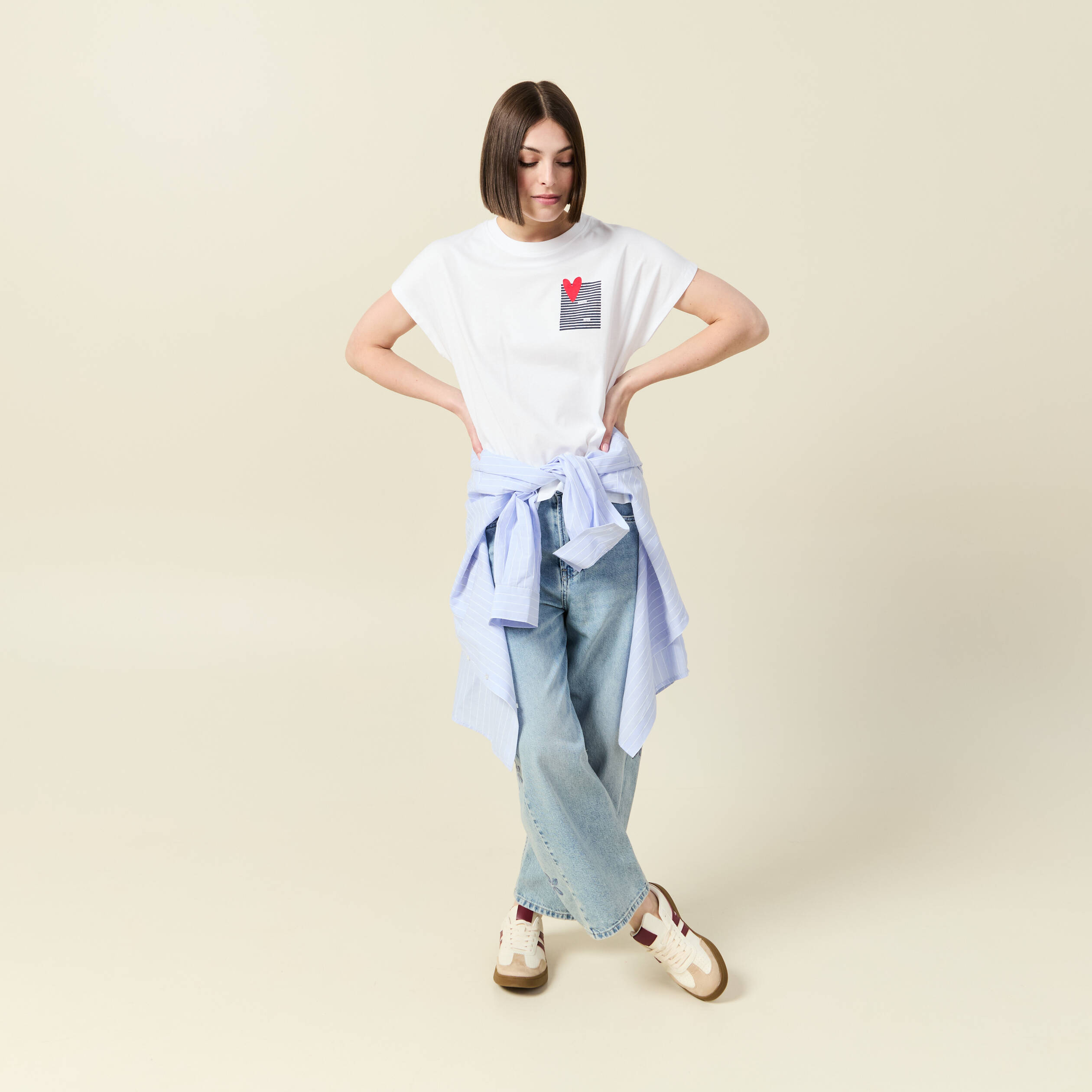 T-shirt manches courtes blanc femme