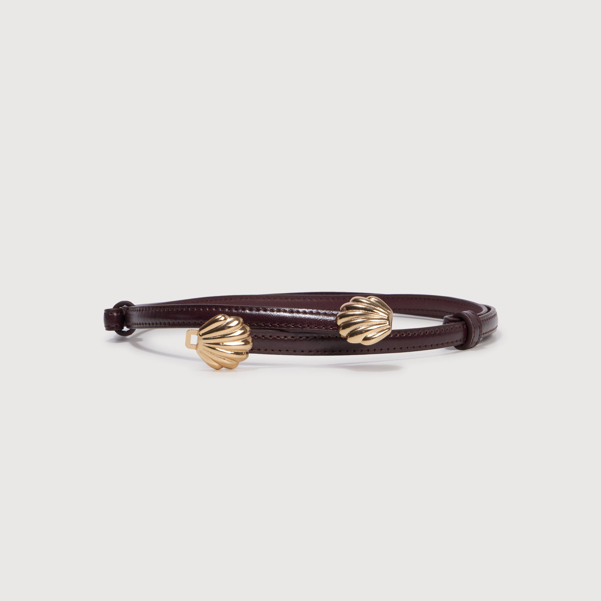 Ceinture fine marron femme