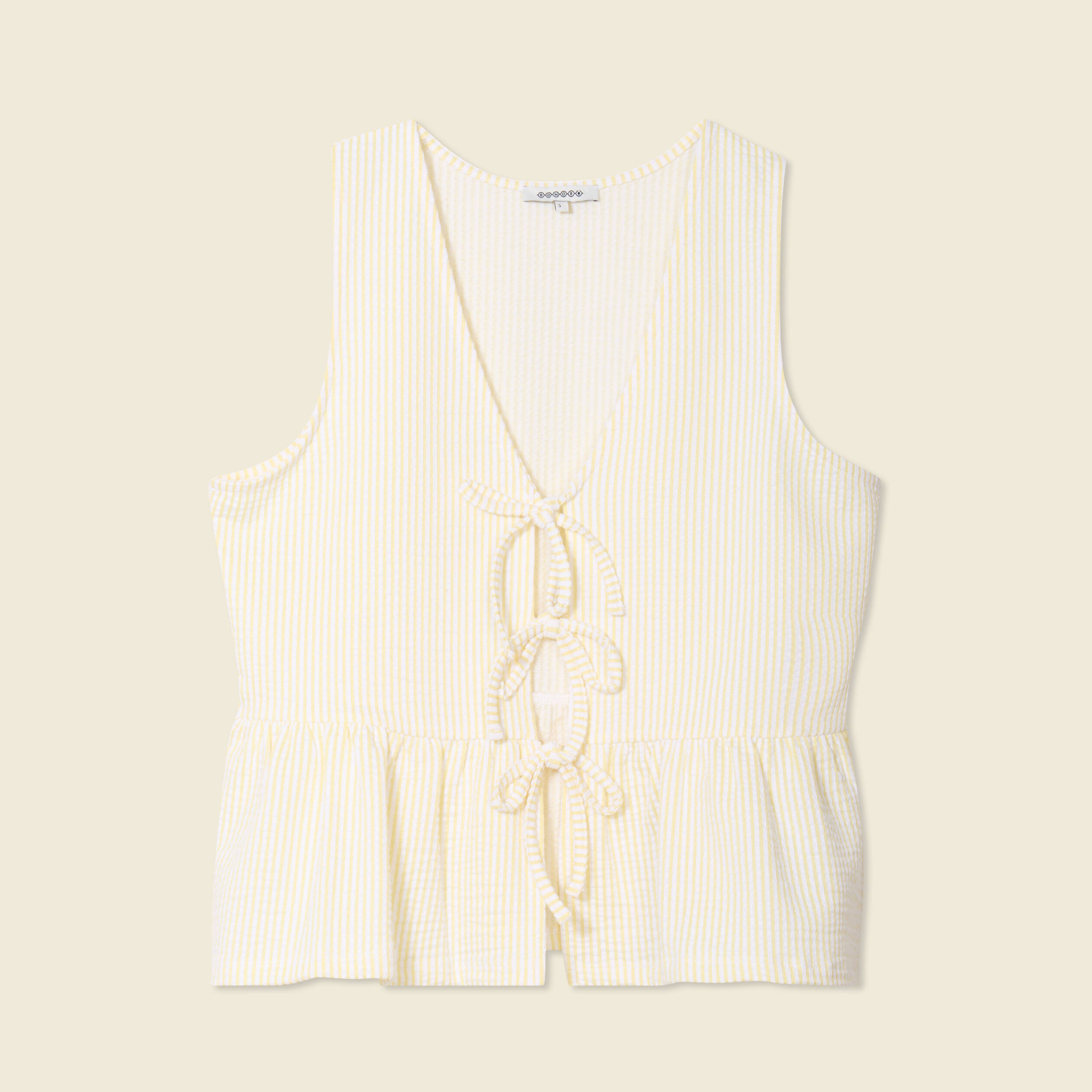 Blouse sans manches jaune pastel femme
