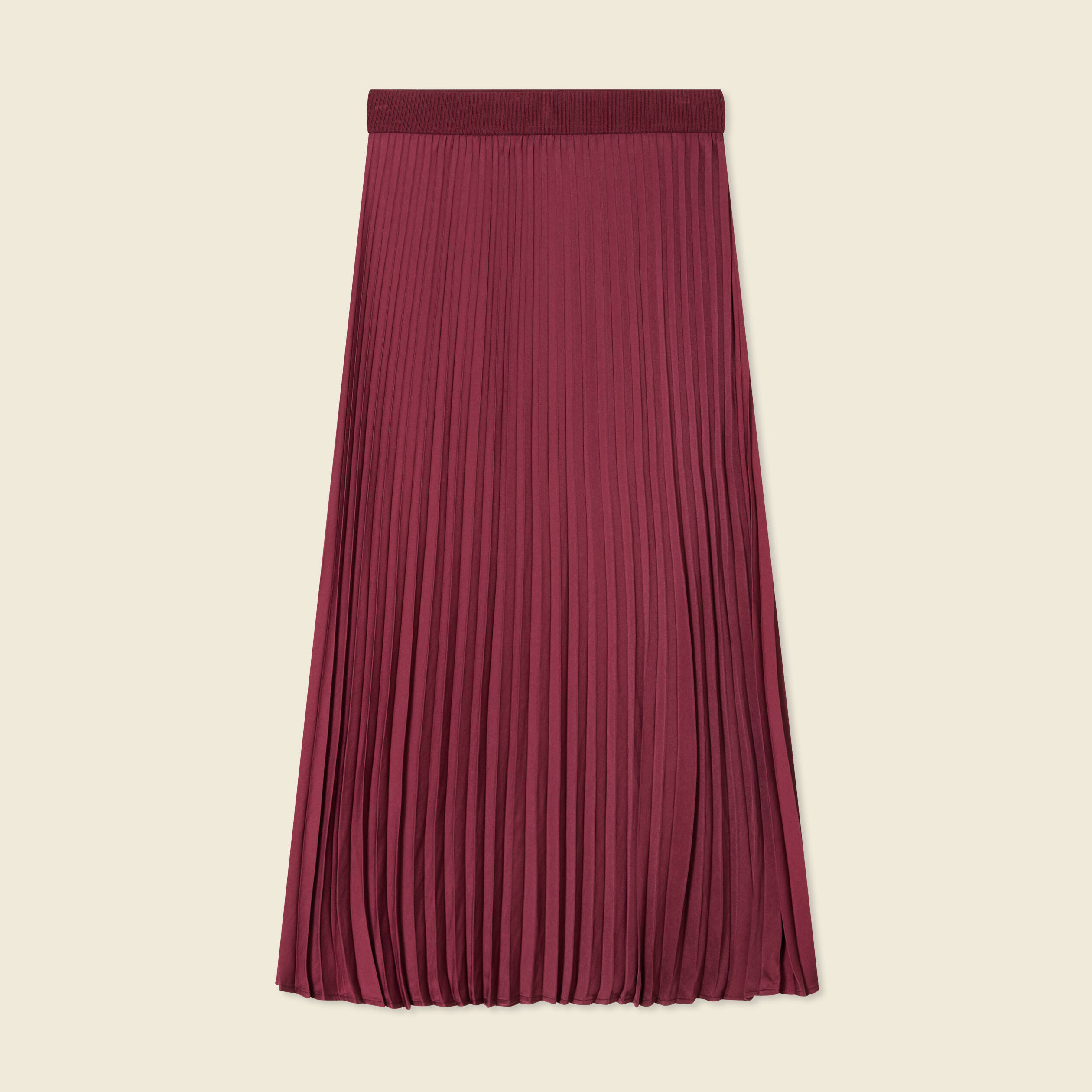 jupe longue droite plissee bordeaux femme Jupe longue droite plissée bordeaux femme