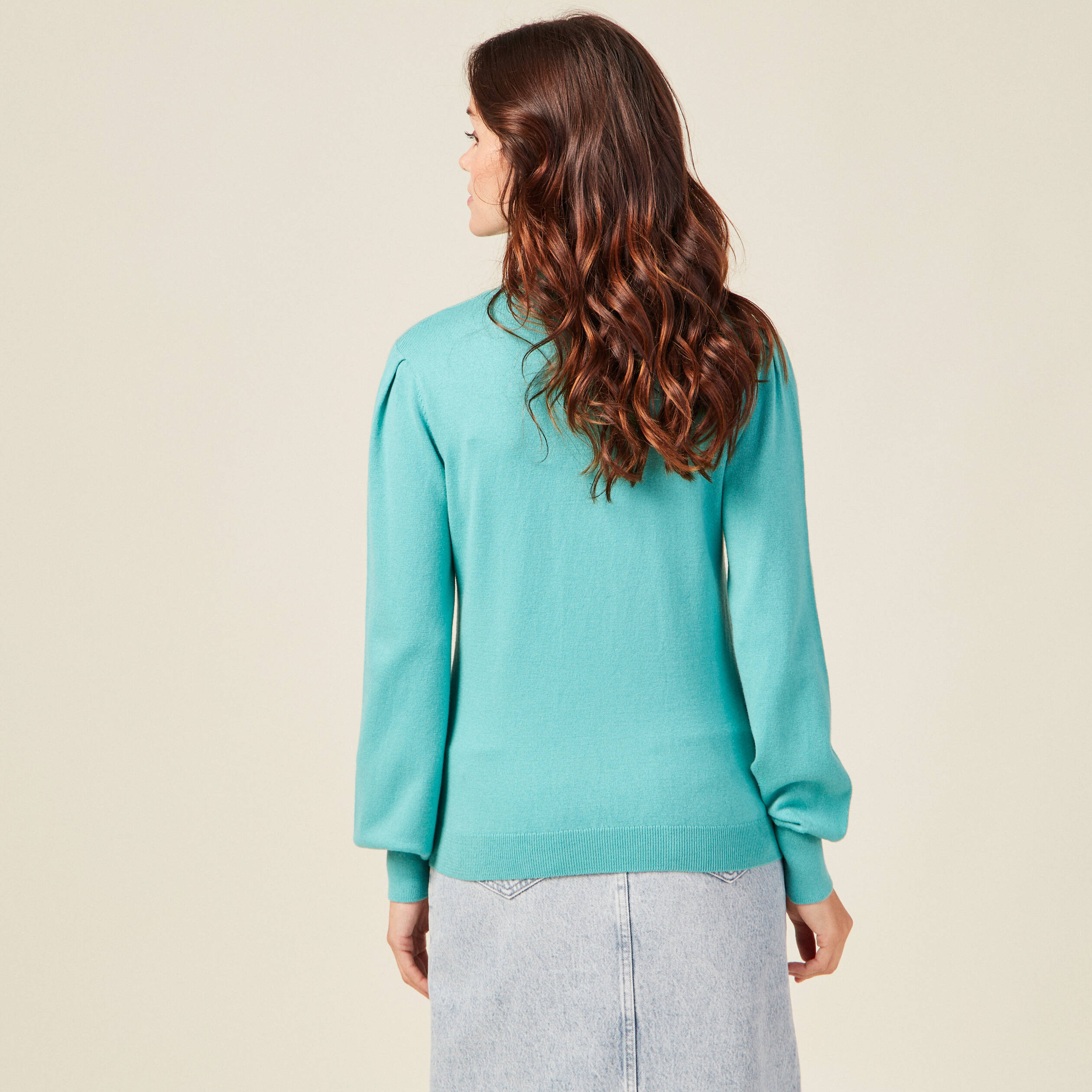 Pull femme online bleu turquoise