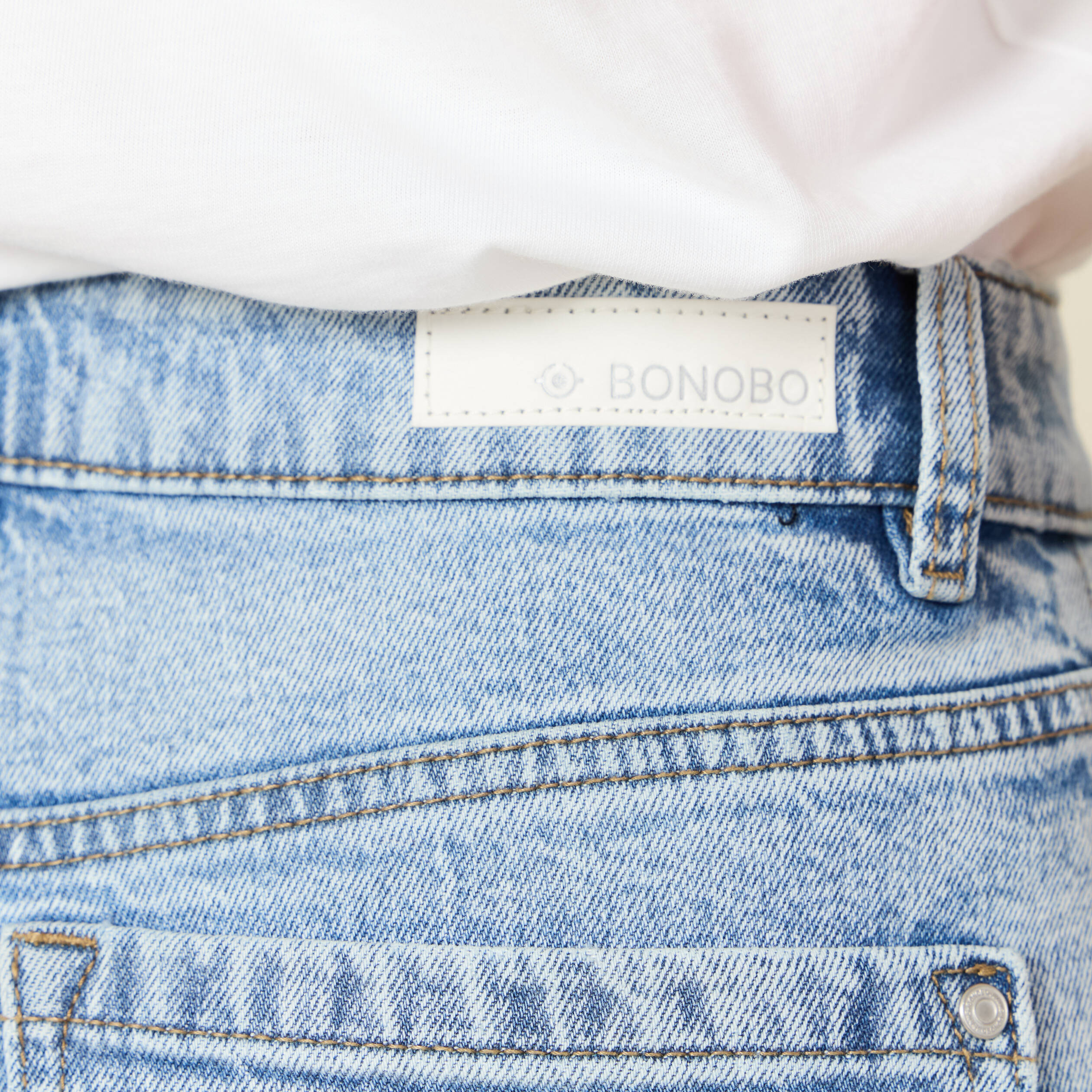 jeans large eco responsable denim snow bleu femme Jeans large éco-responsable denim snow bleu femme