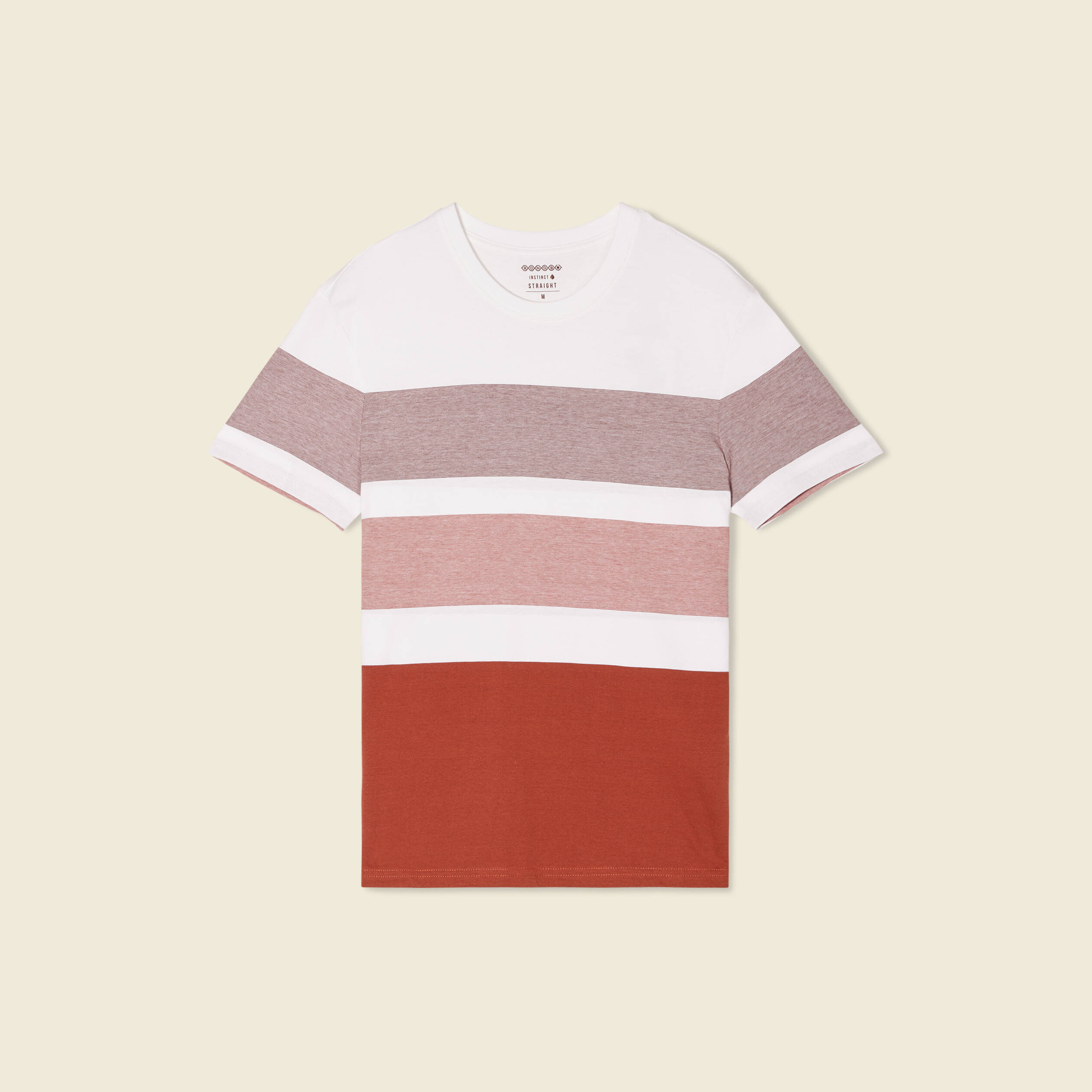 t shirt manches courtes marron cognac homme T-shirt manches courtes marron cognac homme
