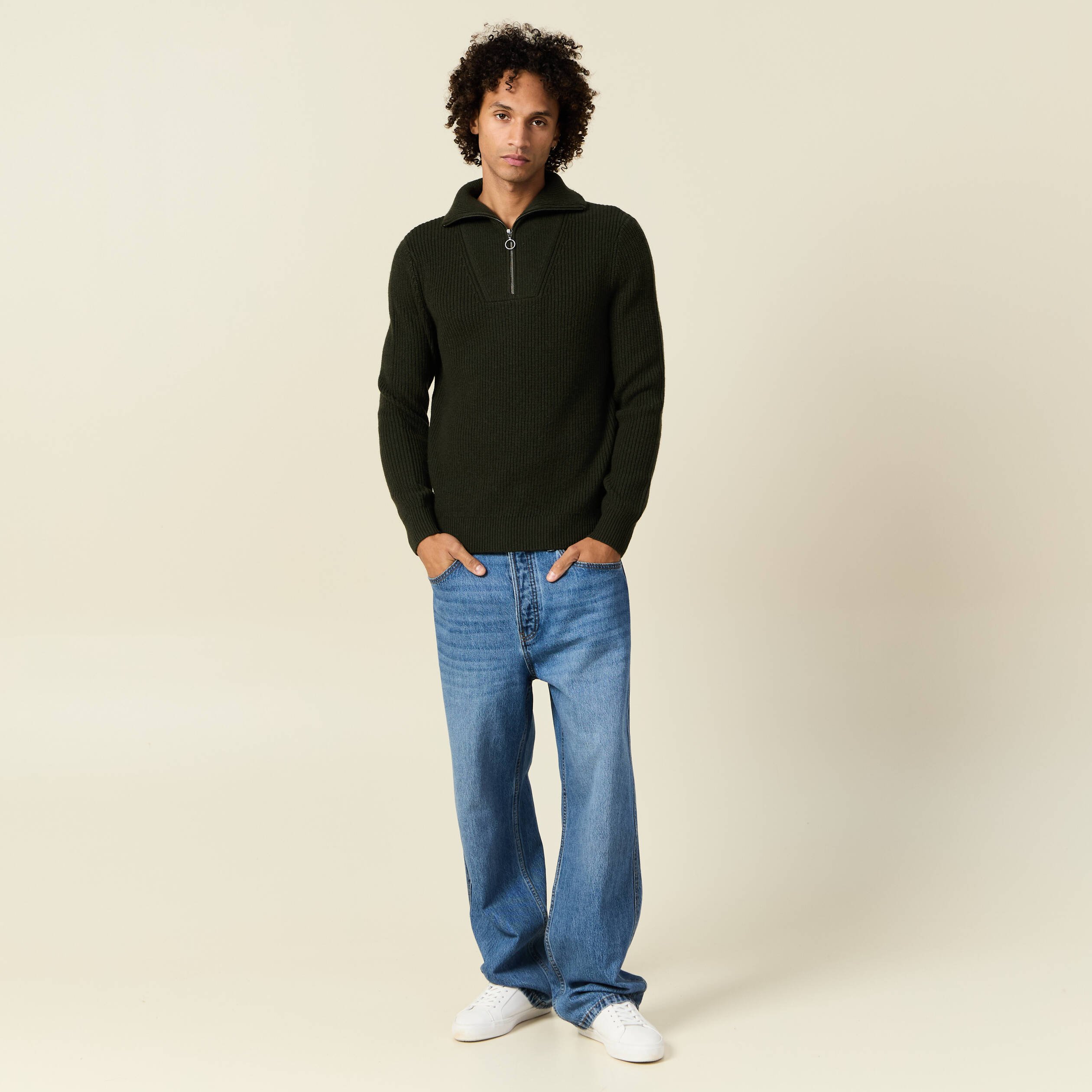 pull col camionneur vert kaki homme Pull col camionneur vert kaki homme