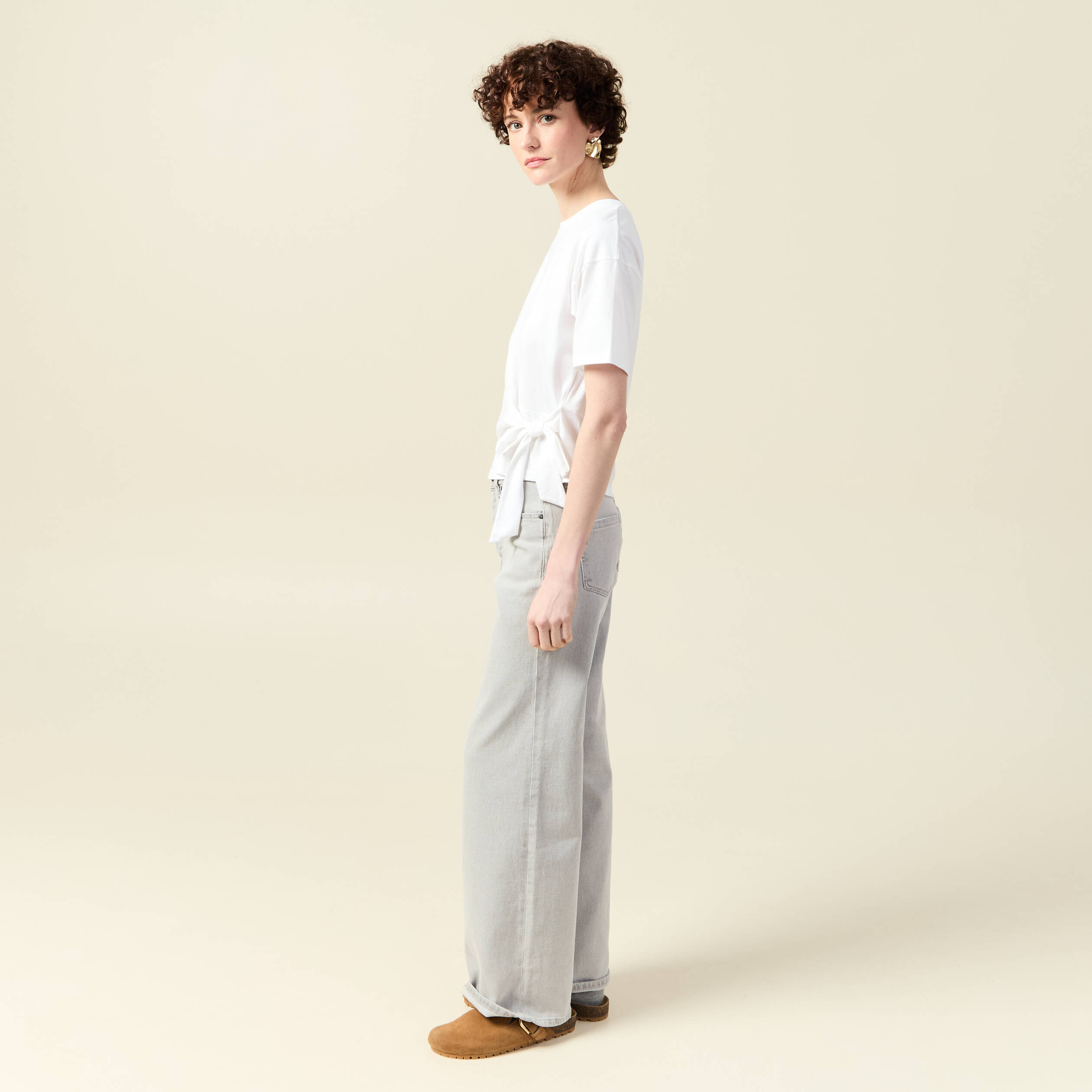 t shirt manches courtes noeud blanc femme T-shirt manches courtes noeud blanc femme