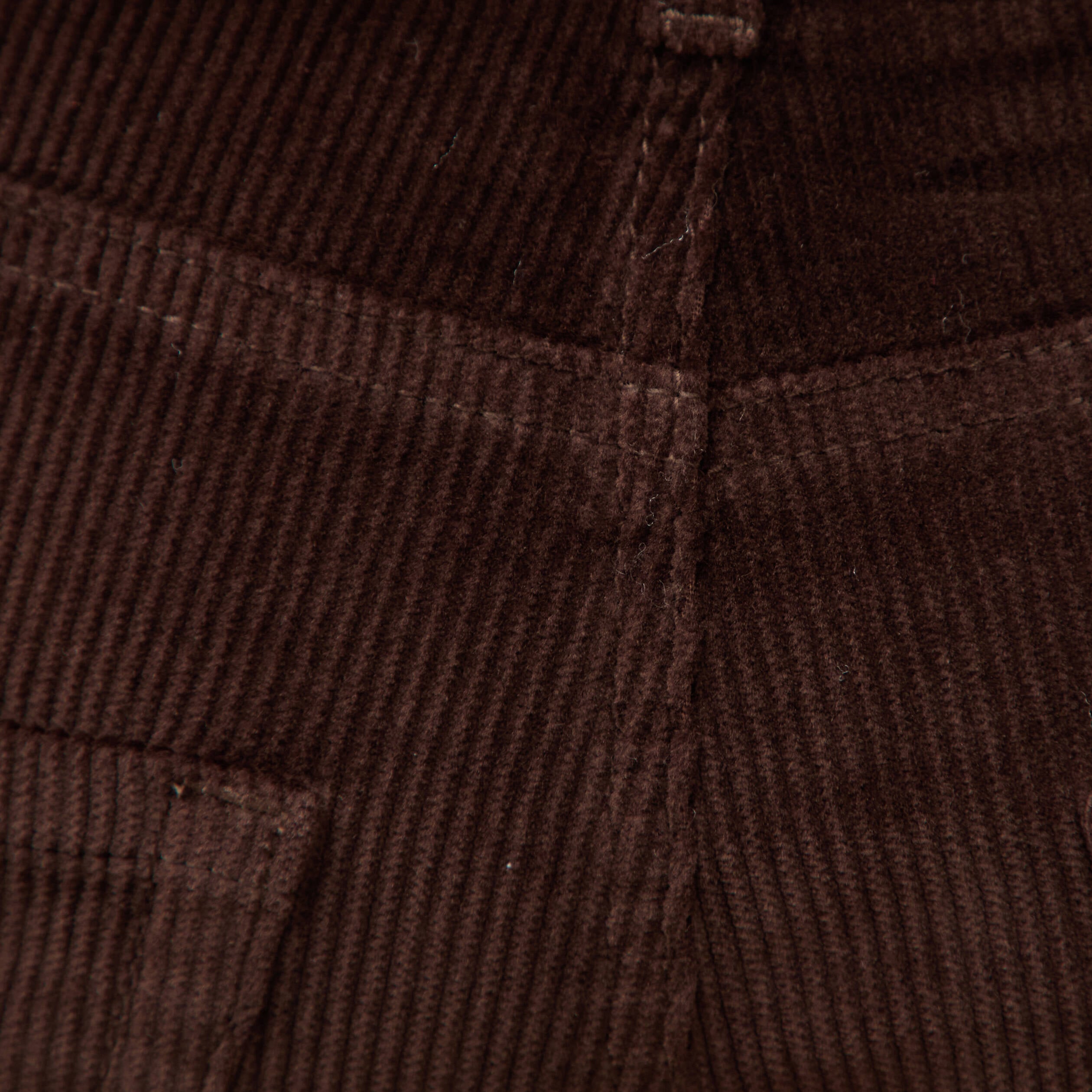 Pantalon barrel taille haute velours marron femme