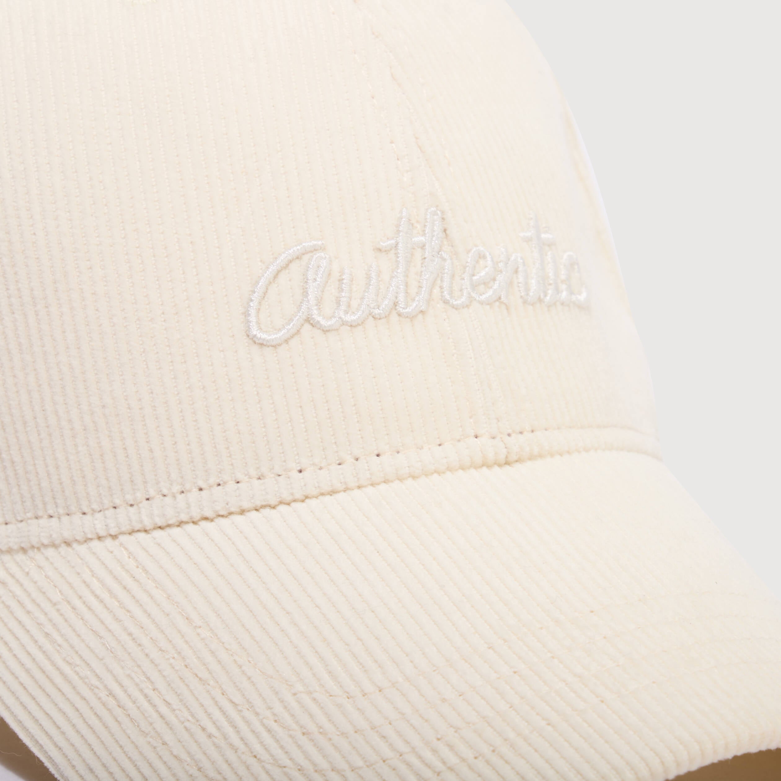 Casquette en velours de coton ecru homme