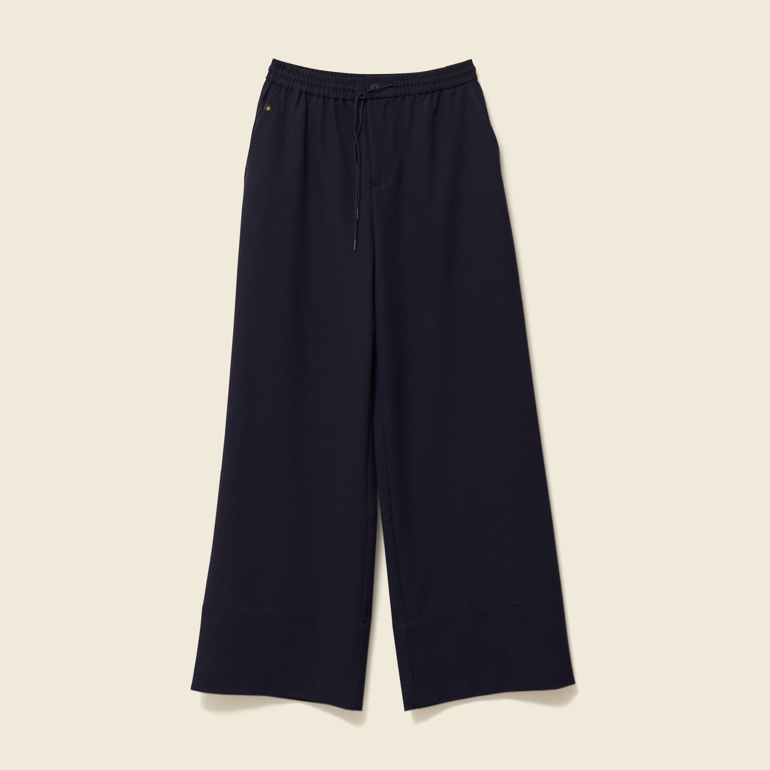 pantalon large elastique bleu fonce femme Pantalon large élastiqué bleu foncé femme