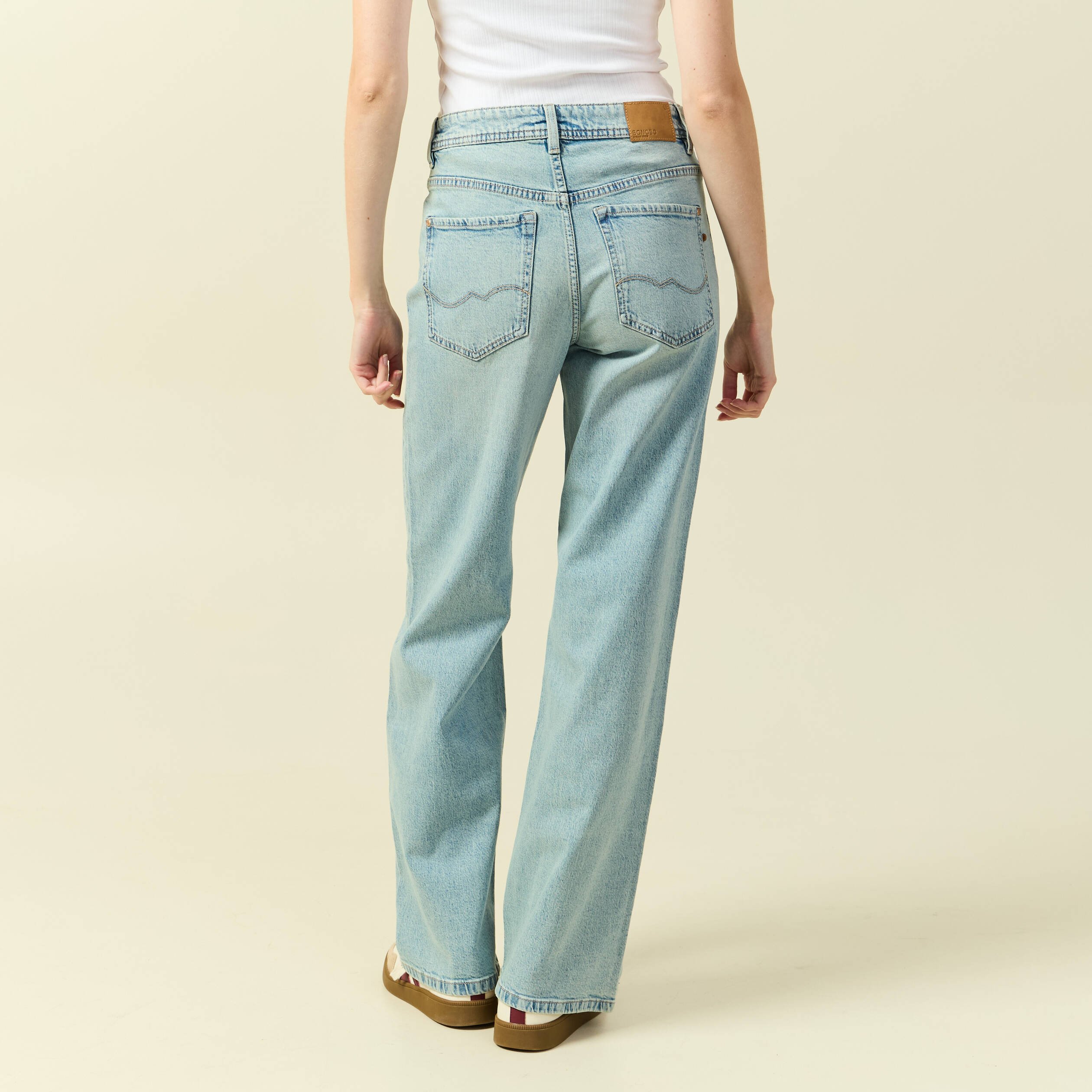 jeans large taille standard bleu femme Jeans large taille standard bleu femme