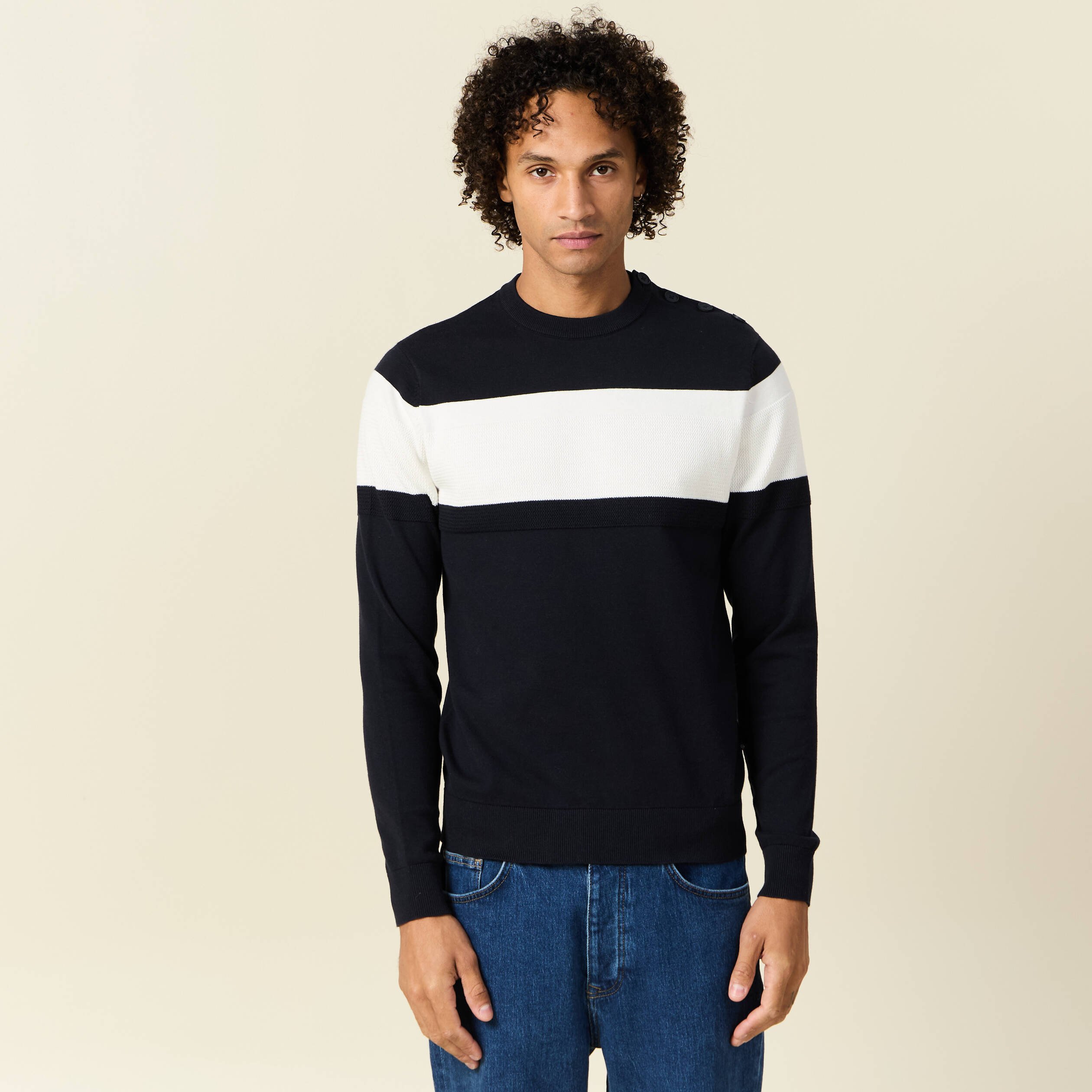 pull manches longues bleu marine homme Pull manches longues bleu marine homme